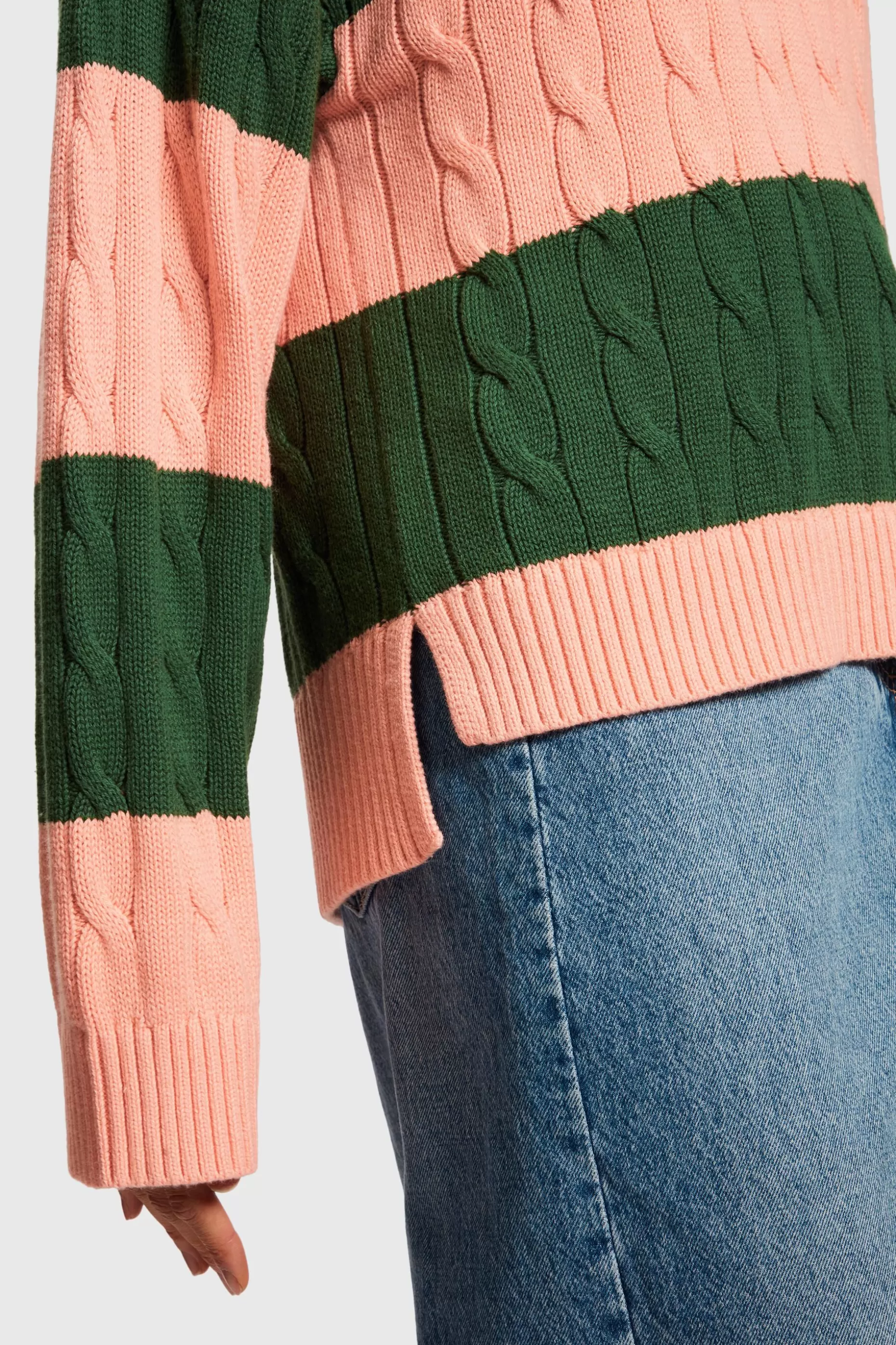 ESPRIT Striped Dolphin Logo Cable Knit Sweater at our Online Shop *Women Sweaters