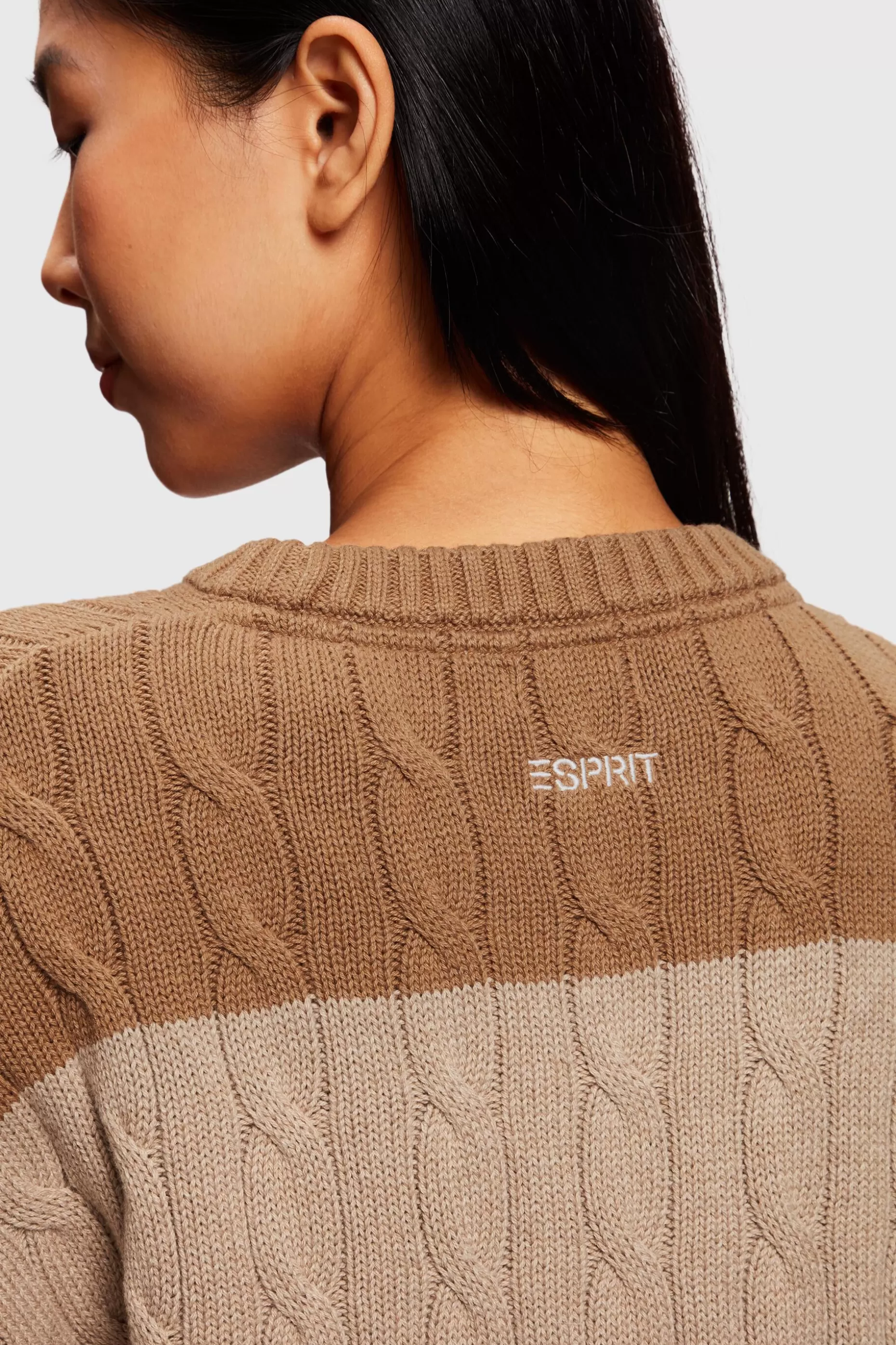 ESPRIT Striped Dolphin Logo Cable Knit Sweater at our Online Shop *Women Sweaters
