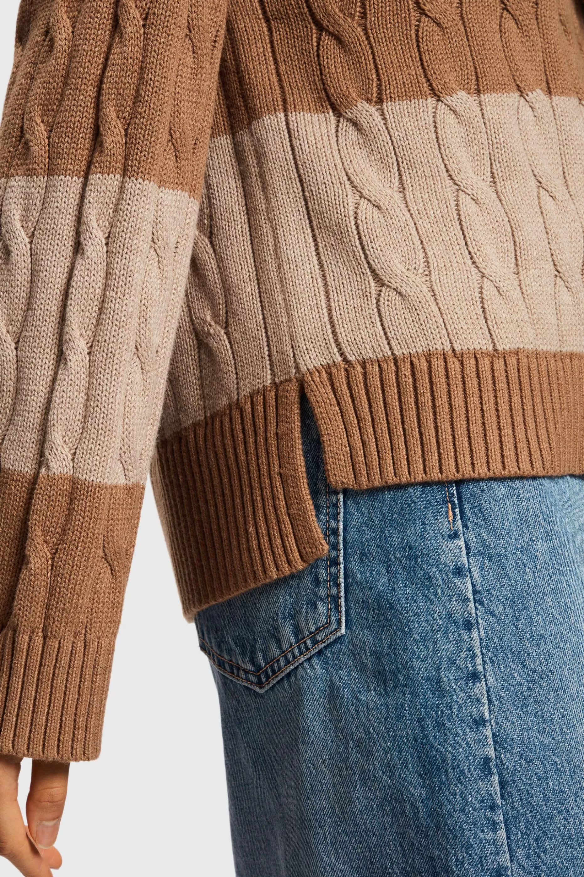 ESPRIT Striped Dolphin Logo Cable Knit Sweater at our Online Shop *Women Sweaters