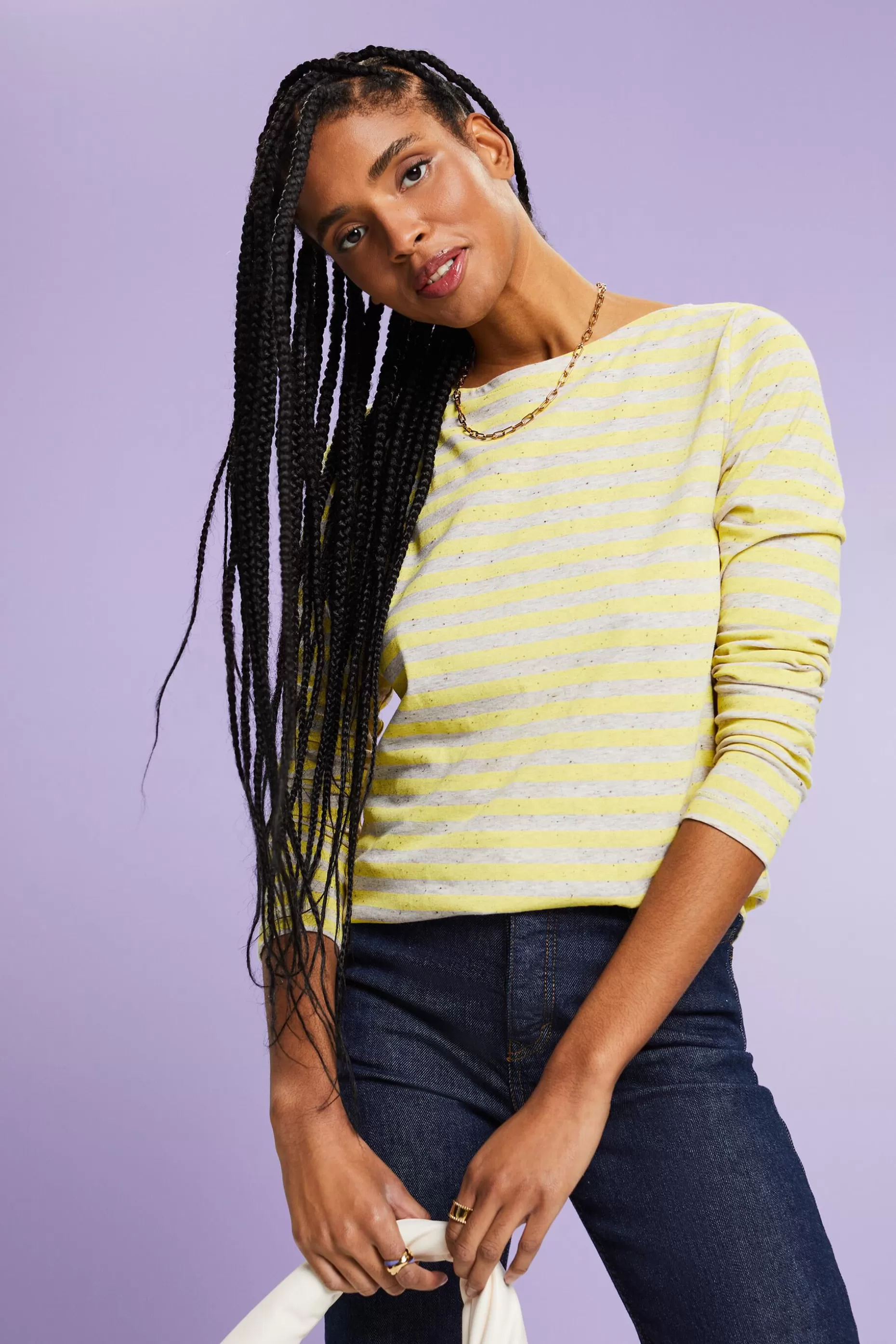 ESPRIT Striped Jersey Long Sleeve Top at our Online Shop *Women T-Shirts + Tops