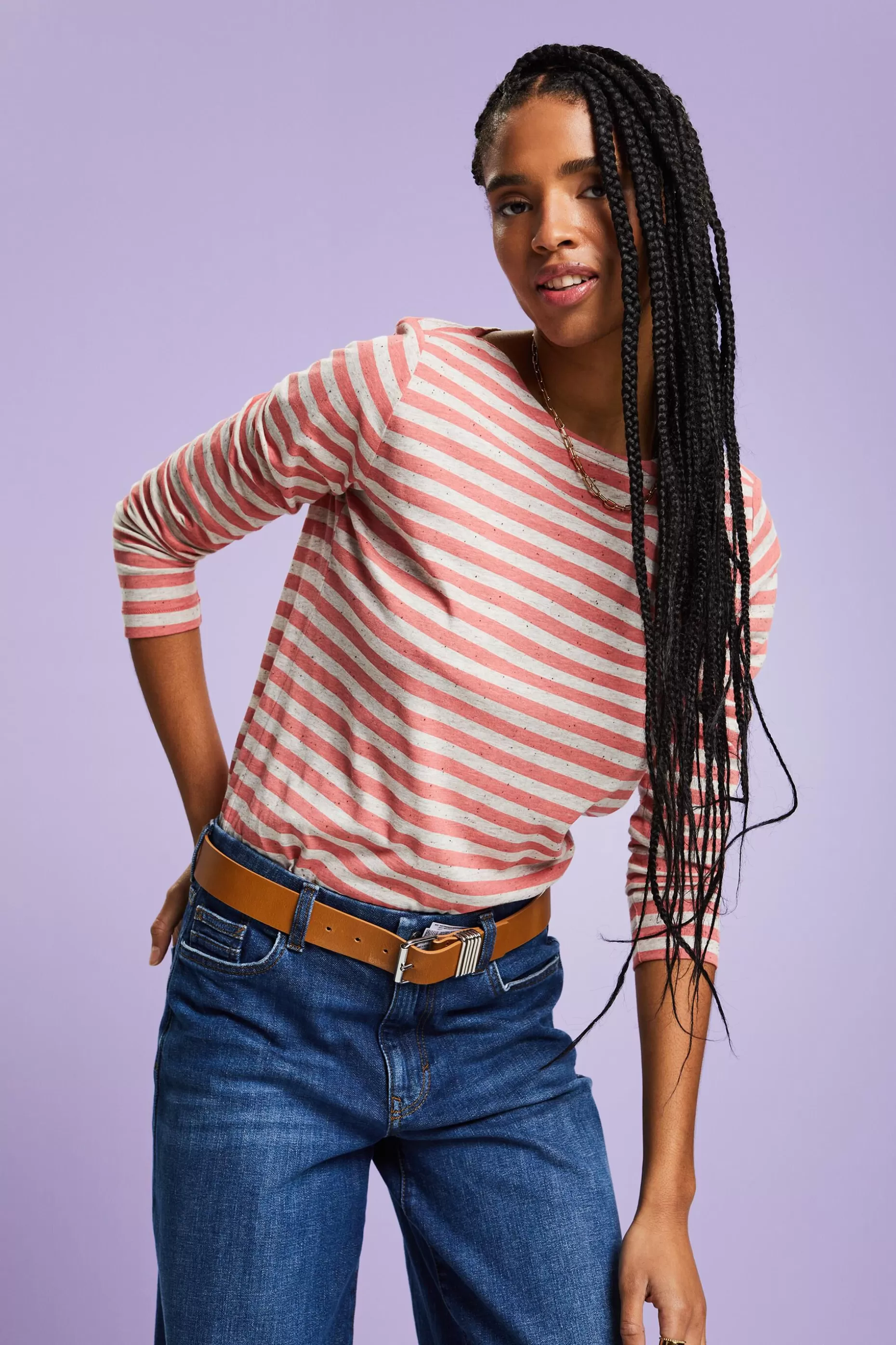 ESPRIT Striped Jersey Long Sleeve Top at our Online Shop *Women T-Shirts + Tops