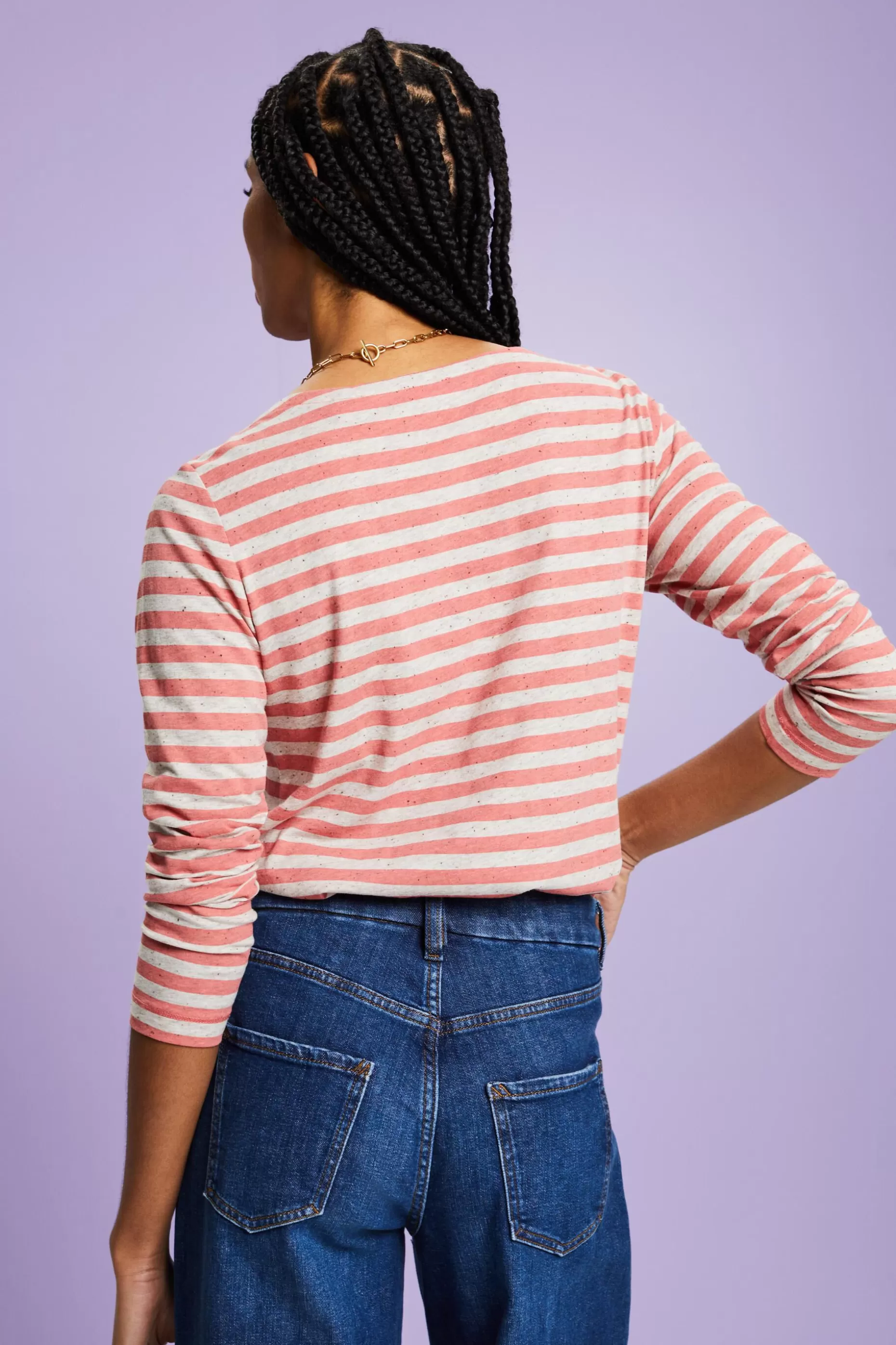ESPRIT Striped Jersey Long Sleeve Top at our Online Shop *Women T-Shirts + Tops