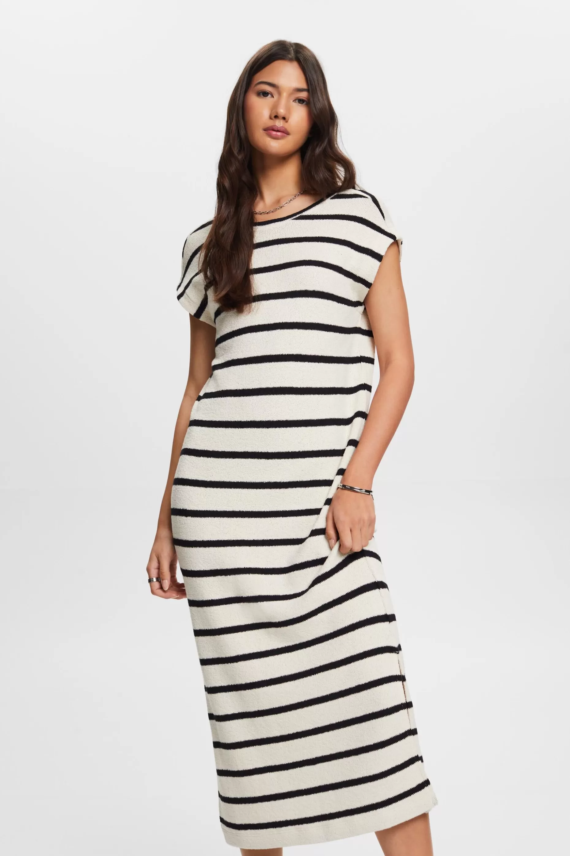 ESPRIT Striped Knit Cotton Midi Dress at our Online Shop *Women Dresses + Jumpsuits