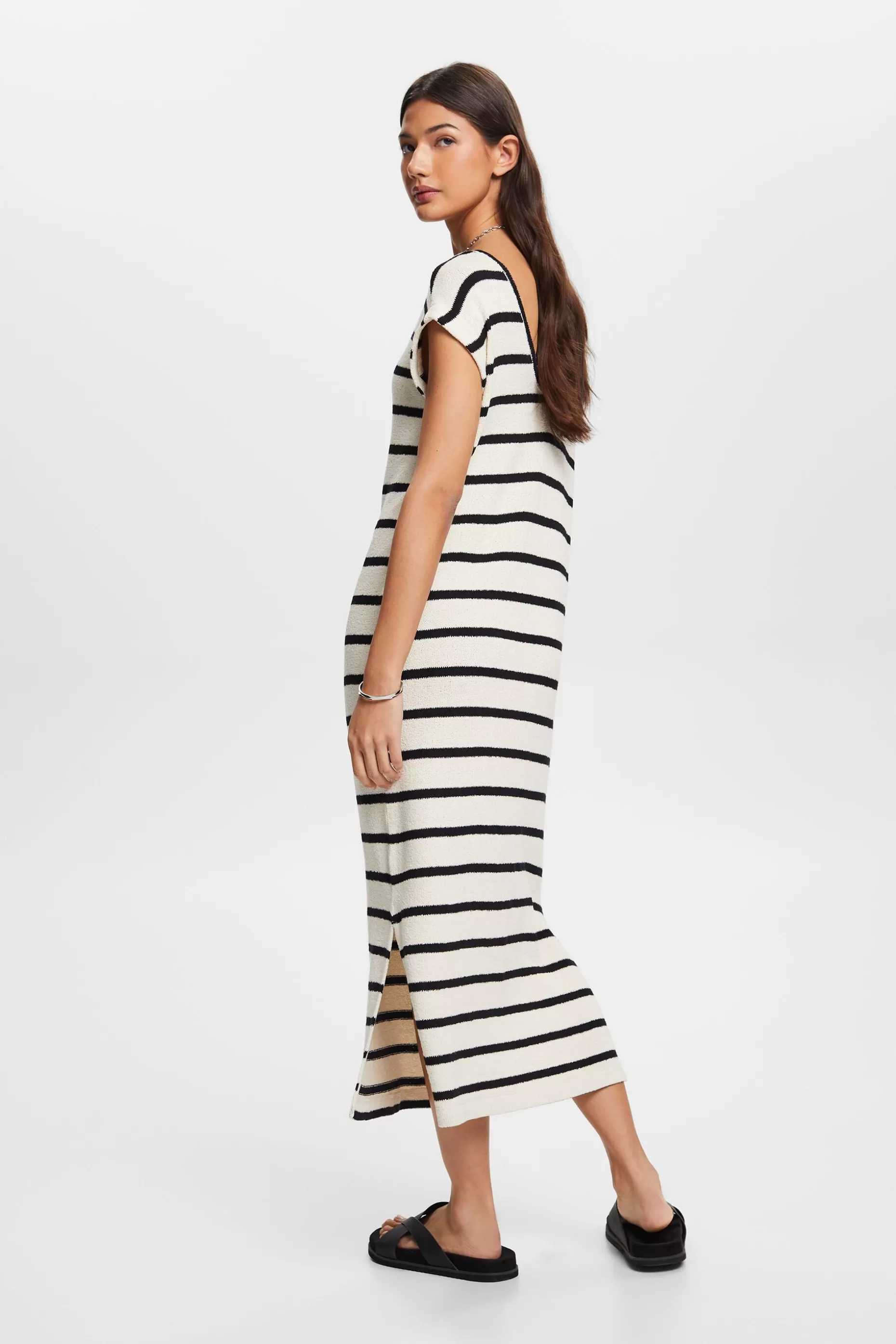 ESPRIT Striped Knit Cotton Midi Dress at our Online Shop *Women Dresses + Jumpsuits