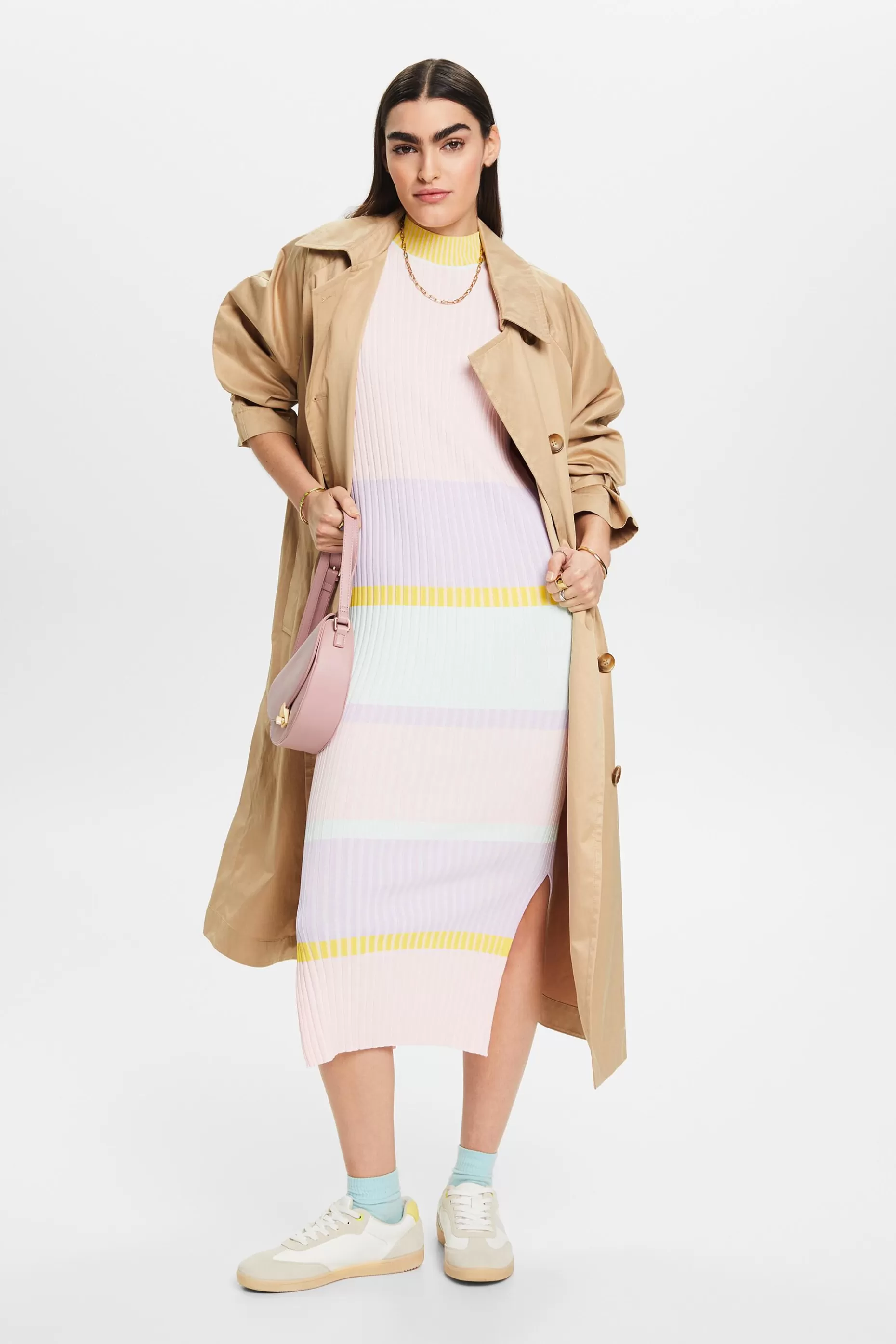 ESPRIT Striped Knit Sleeveless Midi Dress at our Online Shop *Women The Pastel Edit
