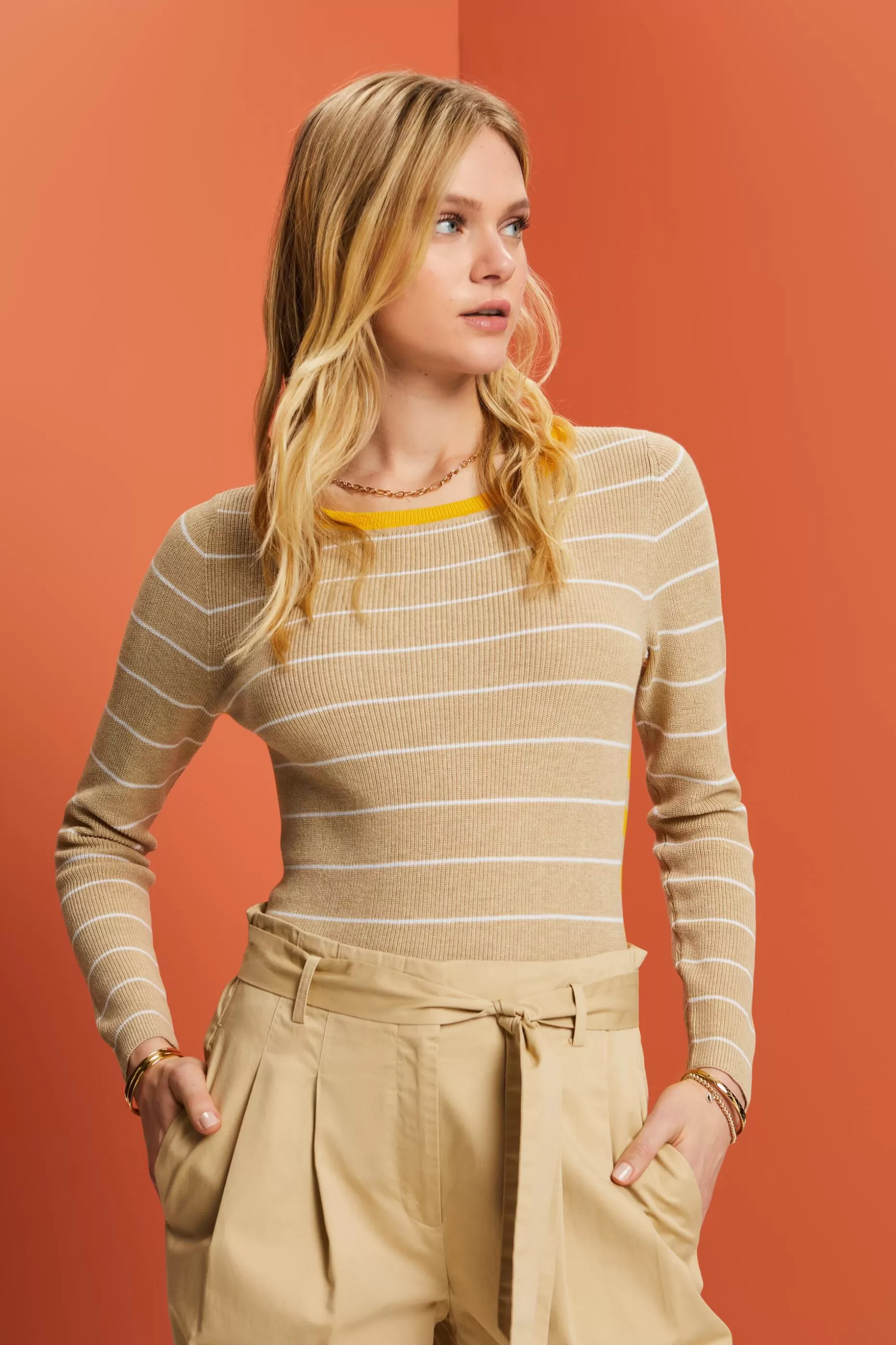 ESPRIT Striped knitted cotton jumper at our Online Shop *Women Tops