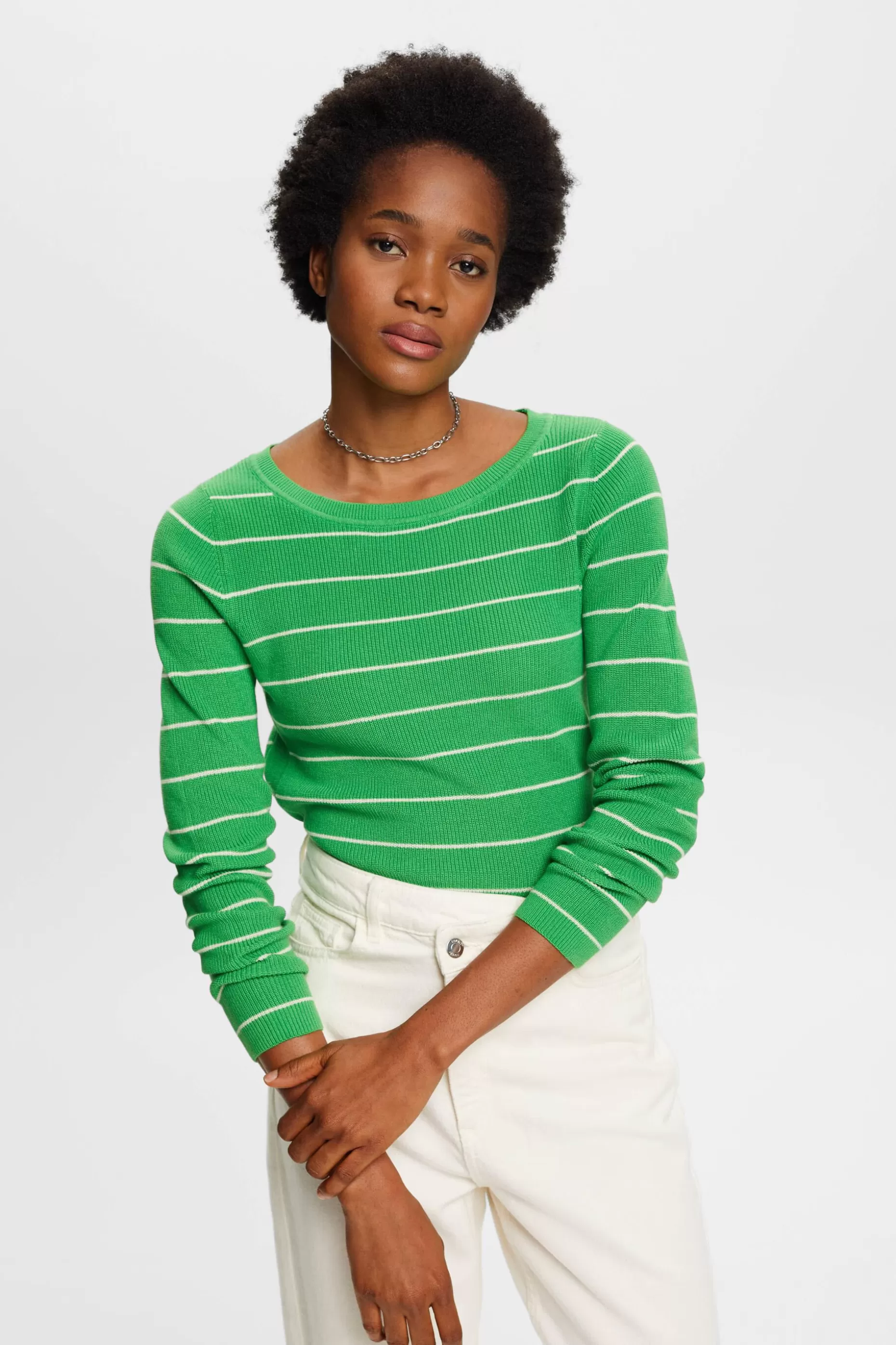 ESPRIT Striped knitted cotton jumper at our Online Shop *Women Sweaters