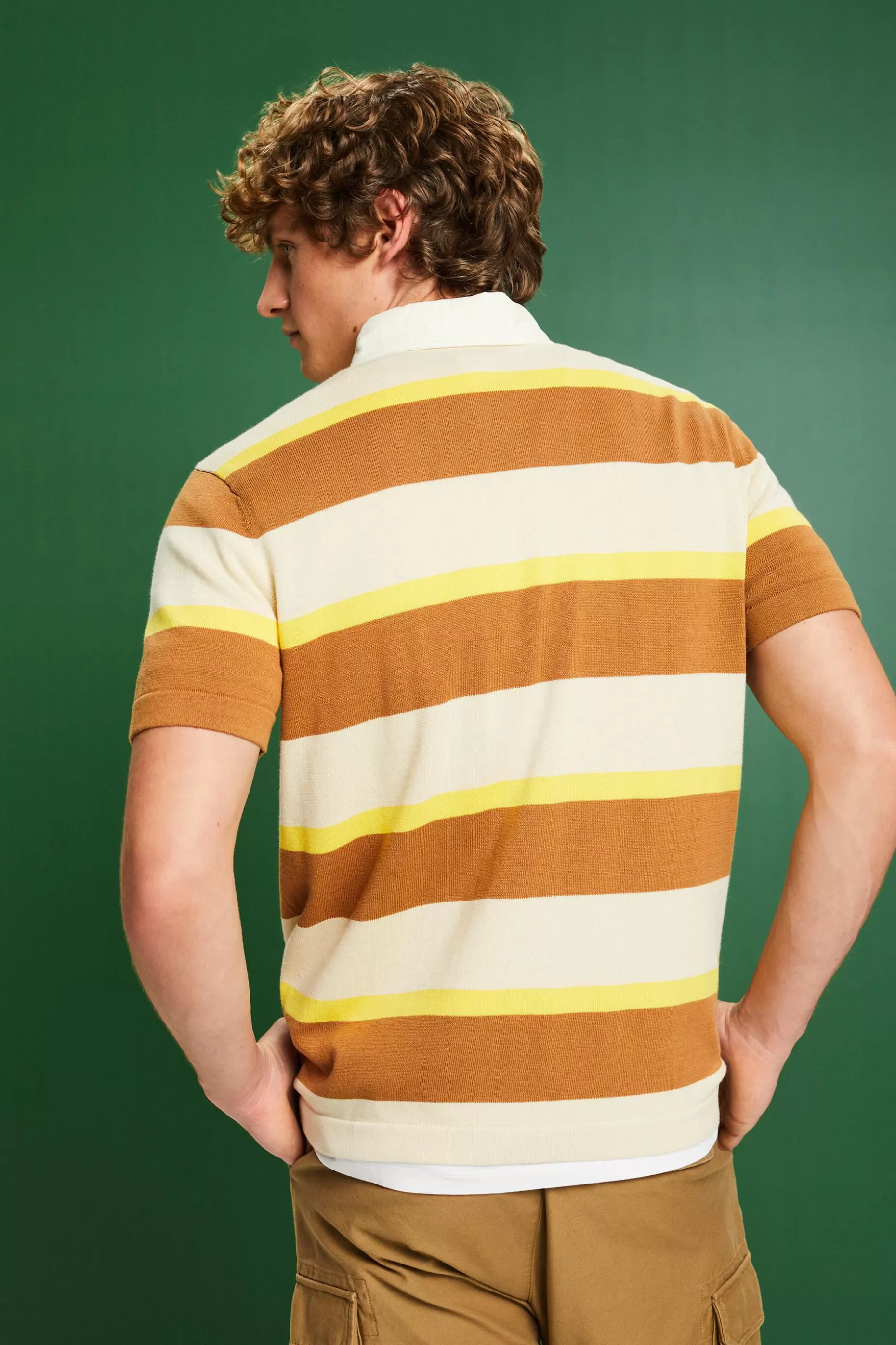 ESPRIT Striped Logo Cotton Polo T-Shirt at our Online Shop *Men Clearance 60%-70% Off