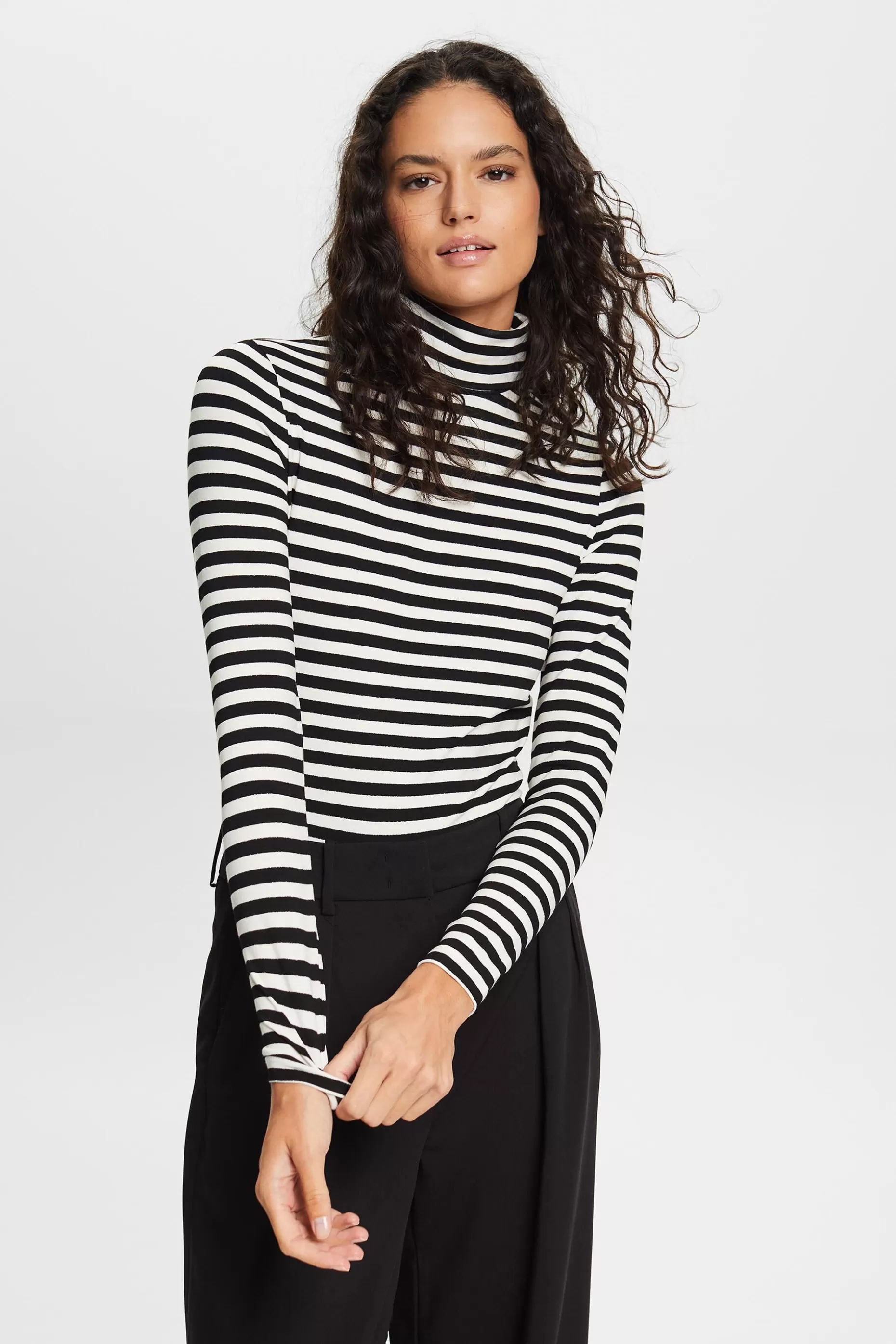 ESPRIT Striped Long Sleeve Turtleneck at our Online Shop * Sale Under $30