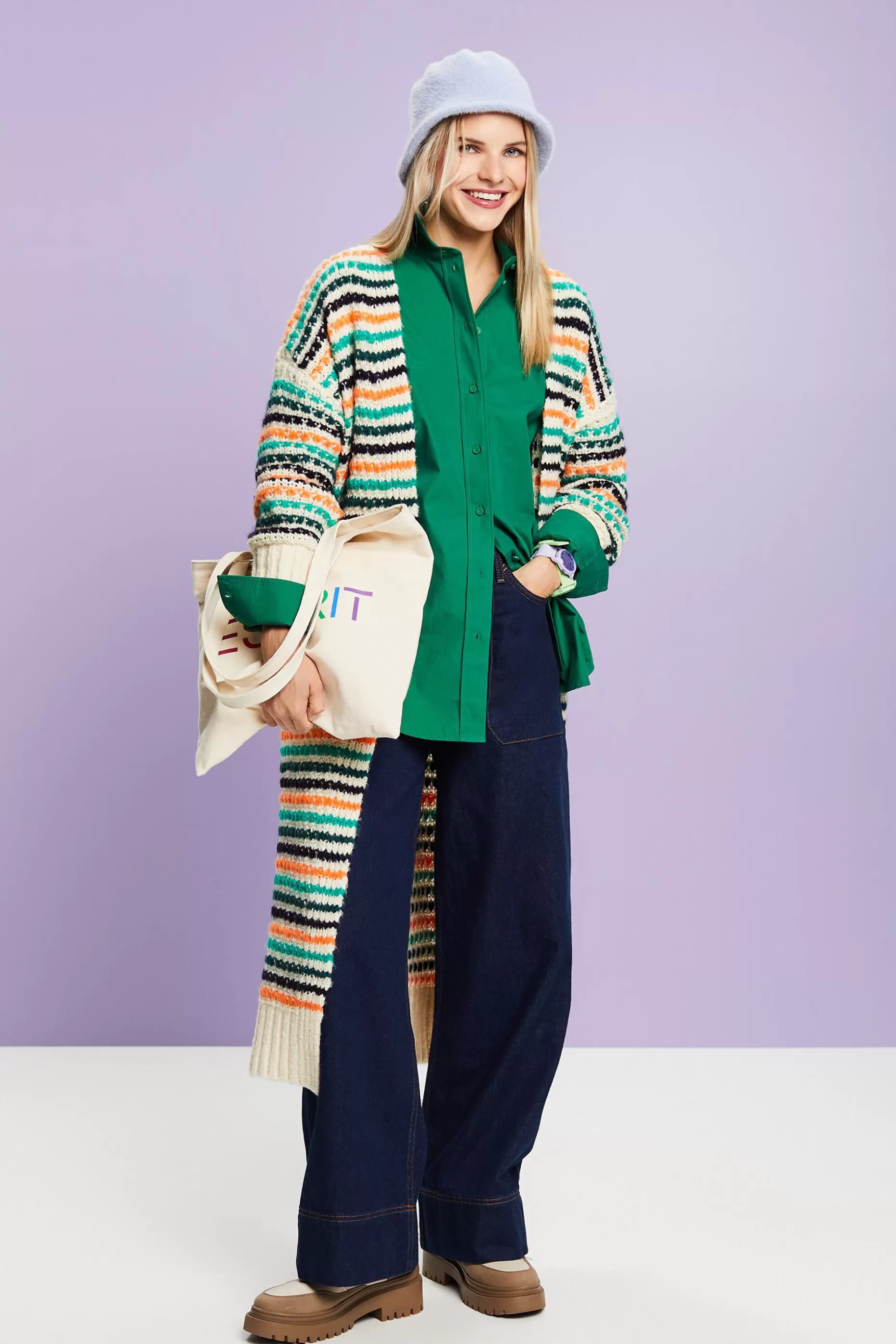 ESPRIT Striped Longline Cardigan at our Online Shop *Women Sweaters