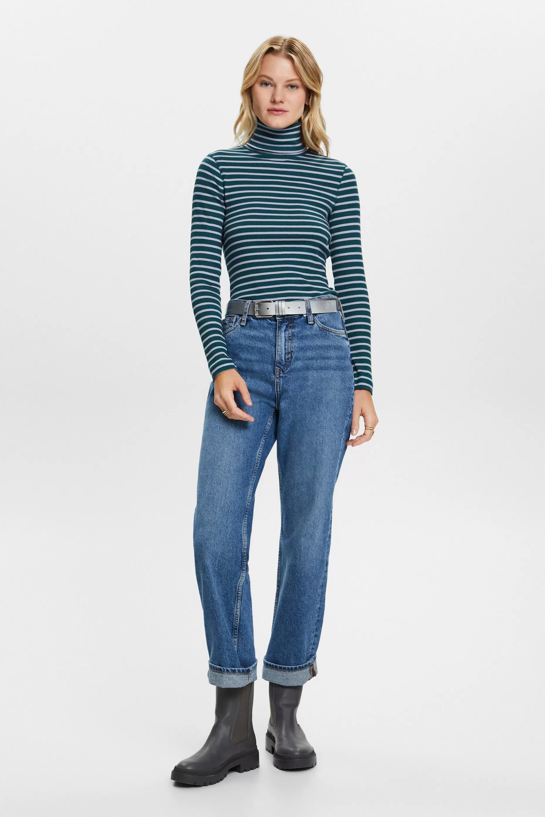 ESPRIT Striped Long-Sleeve Turtleneck at our Online Shop * Sale Under $30