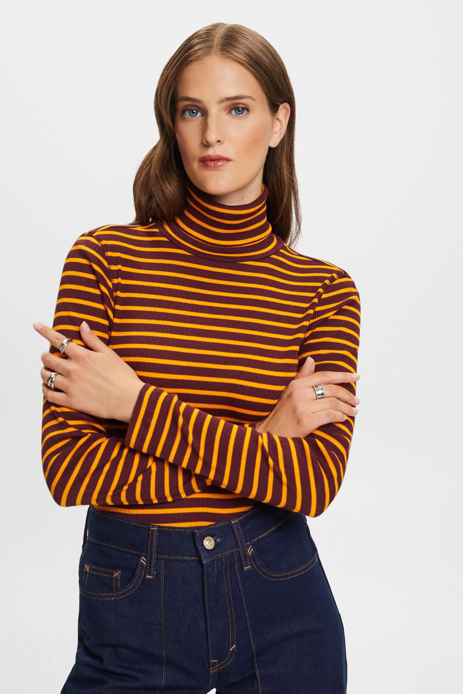 ESPRIT Striped Long-Sleeve Turtleneck at our Online Shop *Women T-Shirts + Tops