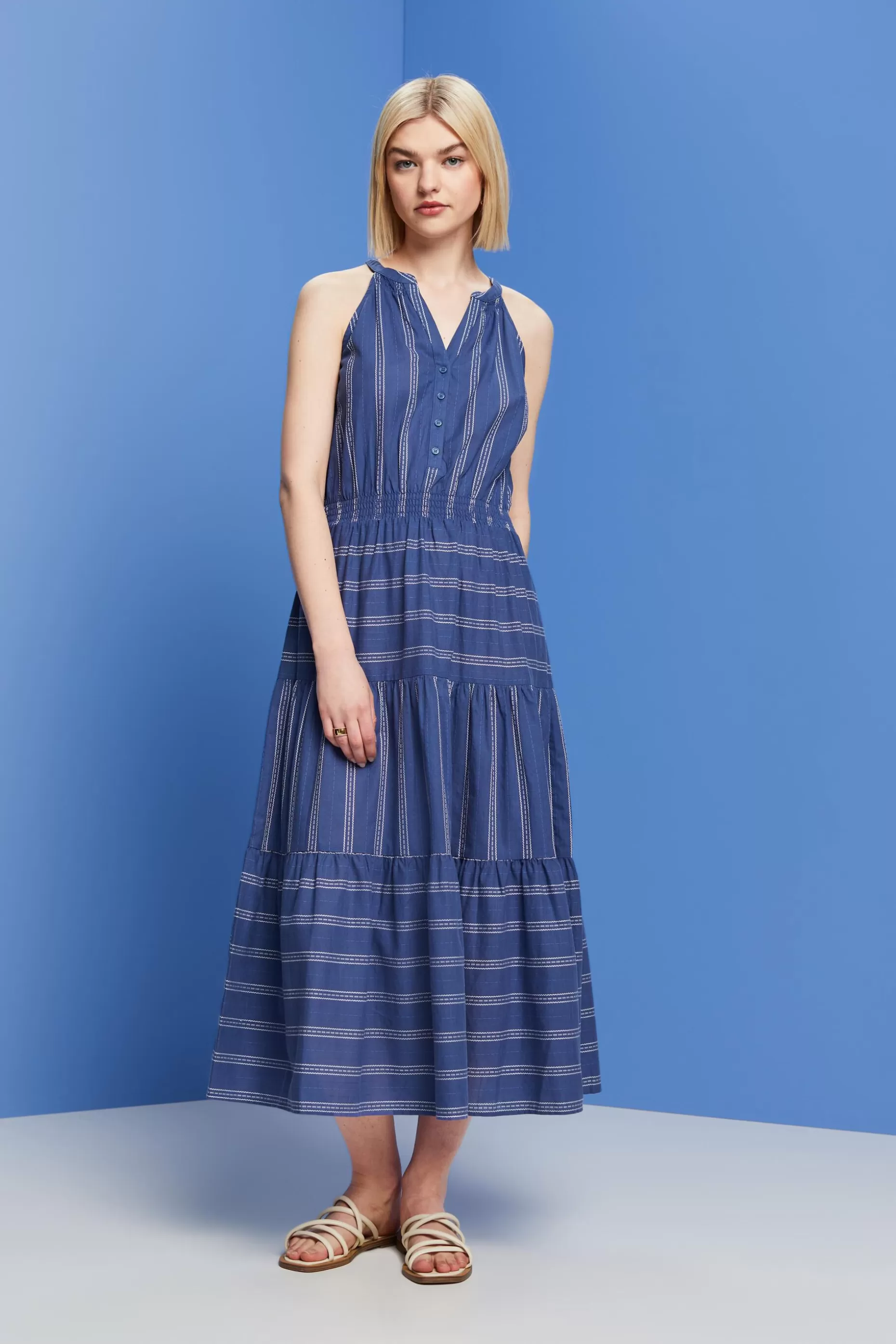 ESPRIT Striped midi dress, 100% cotton at our Online Shop *Women Dresses + Jumpsuits