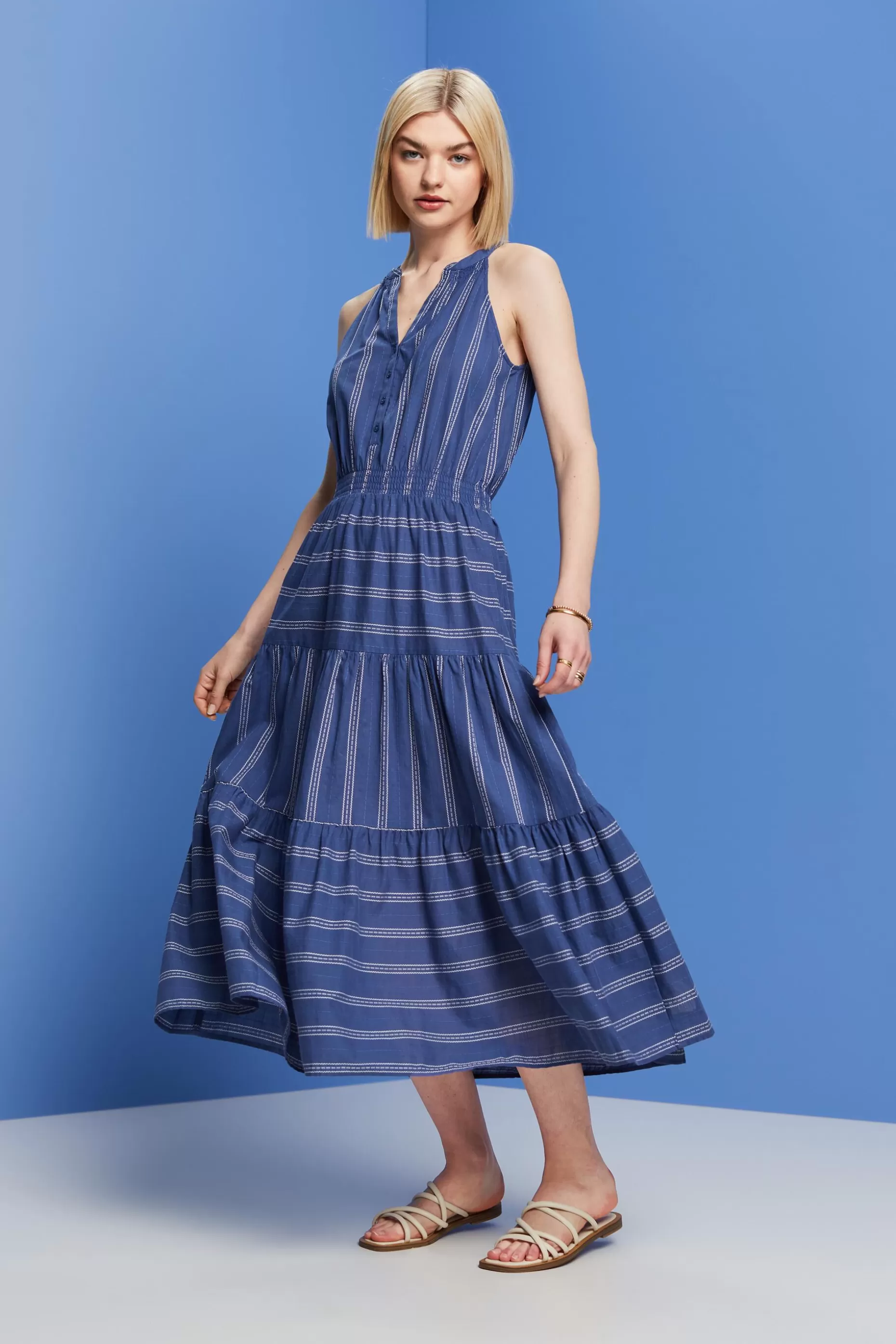 ESPRIT Striped midi dress, 100% cotton at our Online Shop *Women Dresses + Jumpsuits
