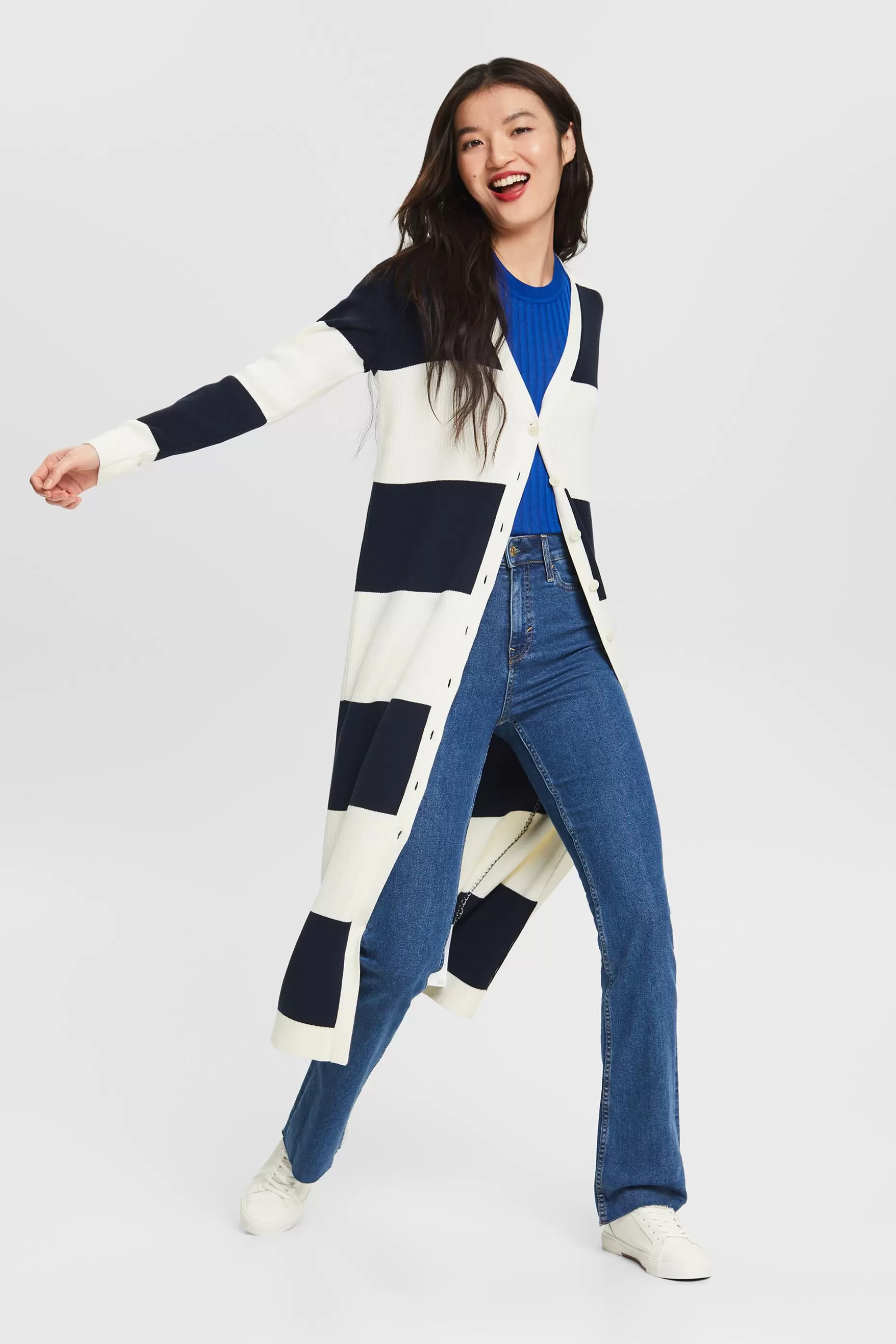 ESPRIT Striped Midi Sweater Cardigan at our Online Shop *Women Sweaters