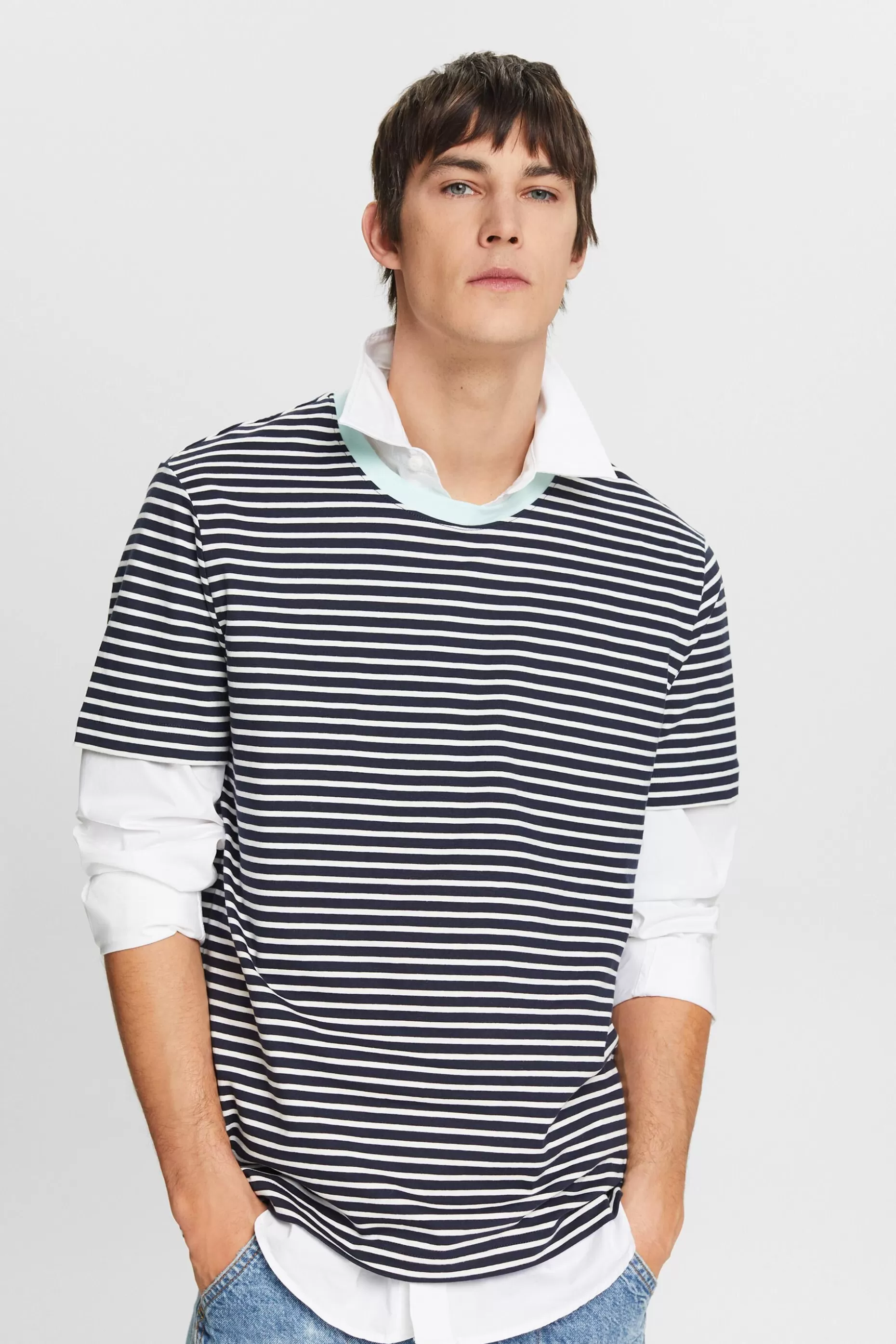 ESPRIT Striped Organic Cotton T-Shirt at our Online Shop *Men T-Shirts + Polos