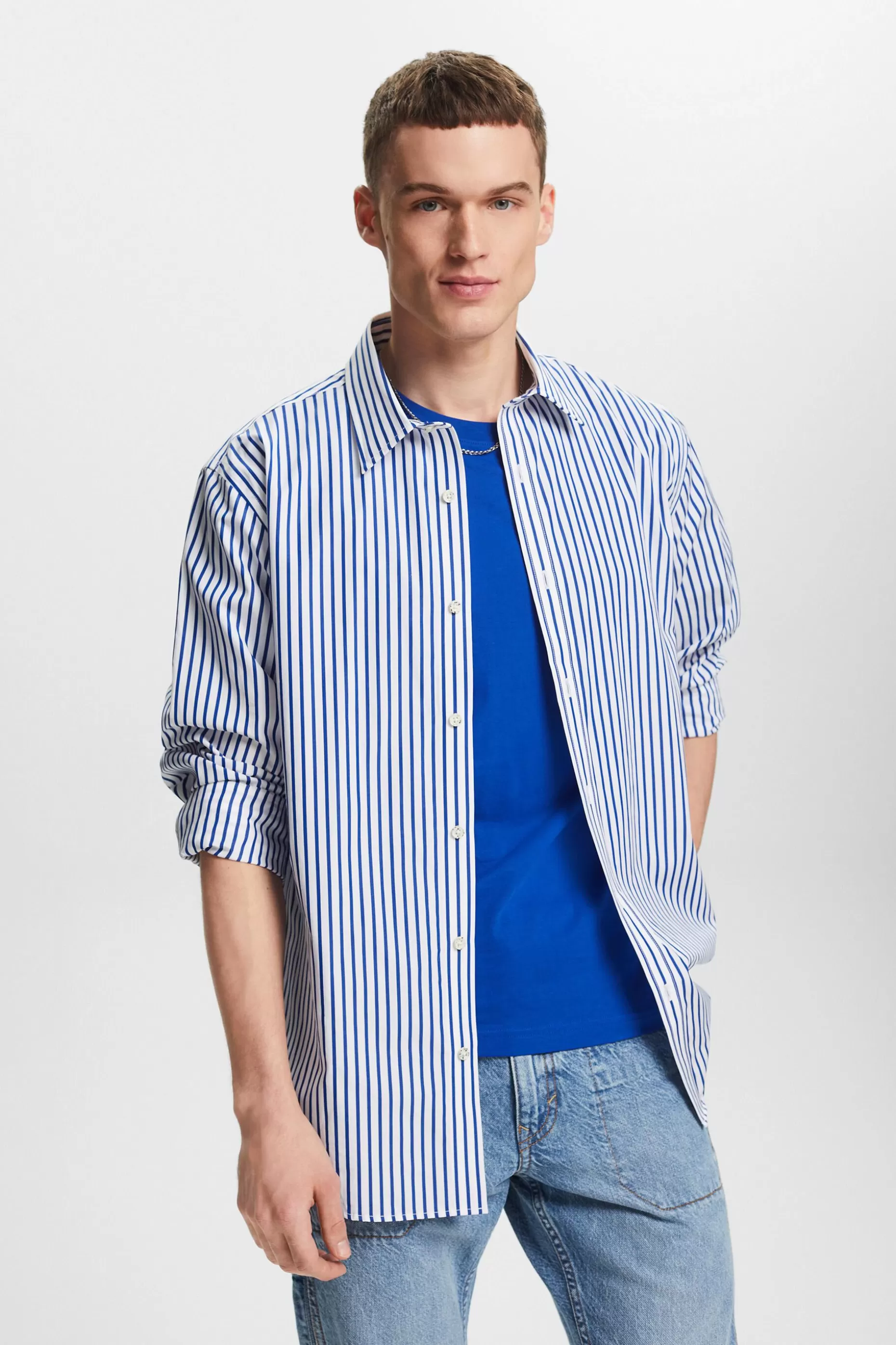 ESPRIT Striped Poplin Shirt at our Online Shop *Men Shirts
