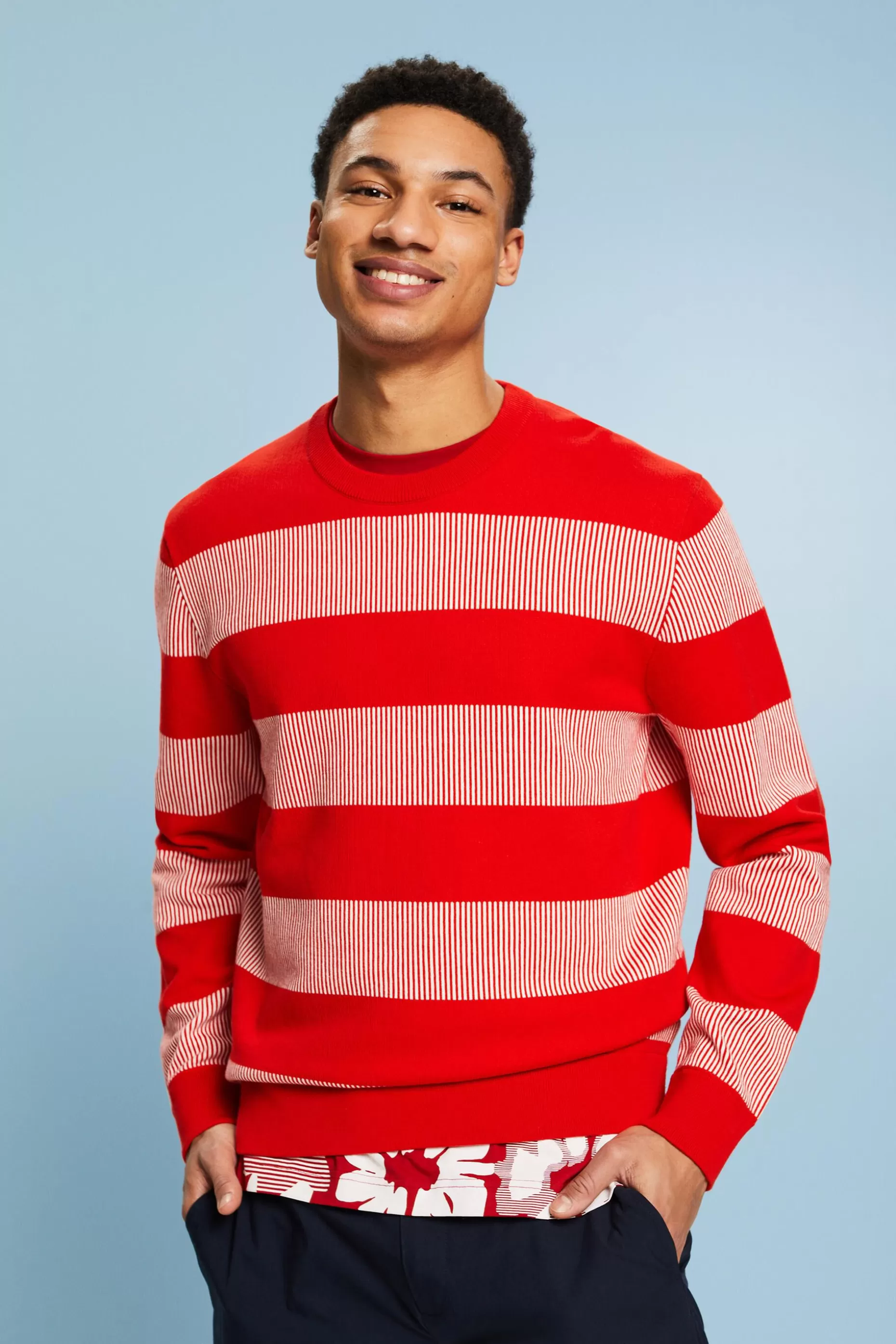 ESPRIT Striped Rib-Knit Sweater at our Online Shop *Men Sweaters