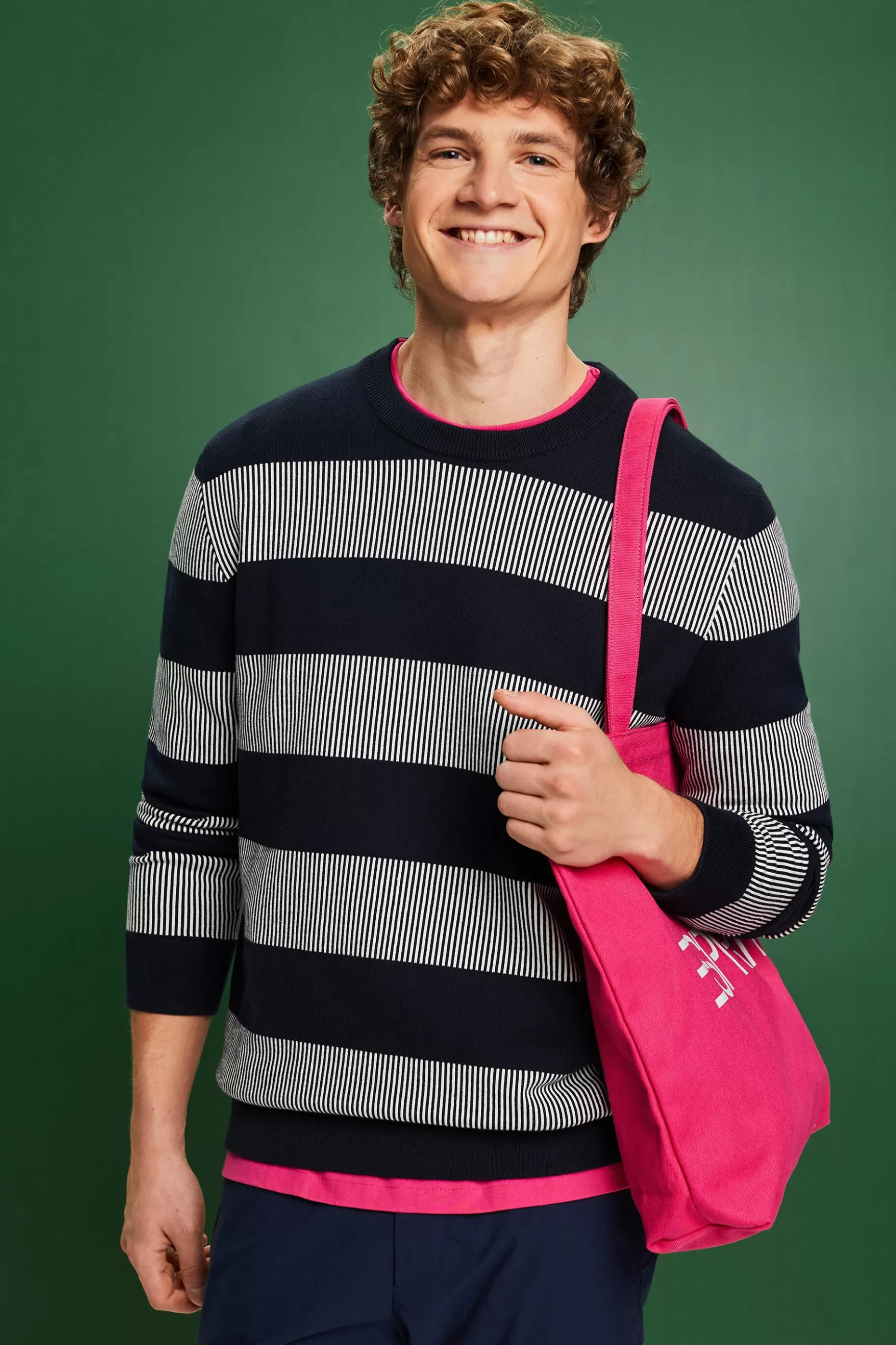 ESPRIT Striped Rib-Knit Sweater at our Online Shop *Men Sweaters