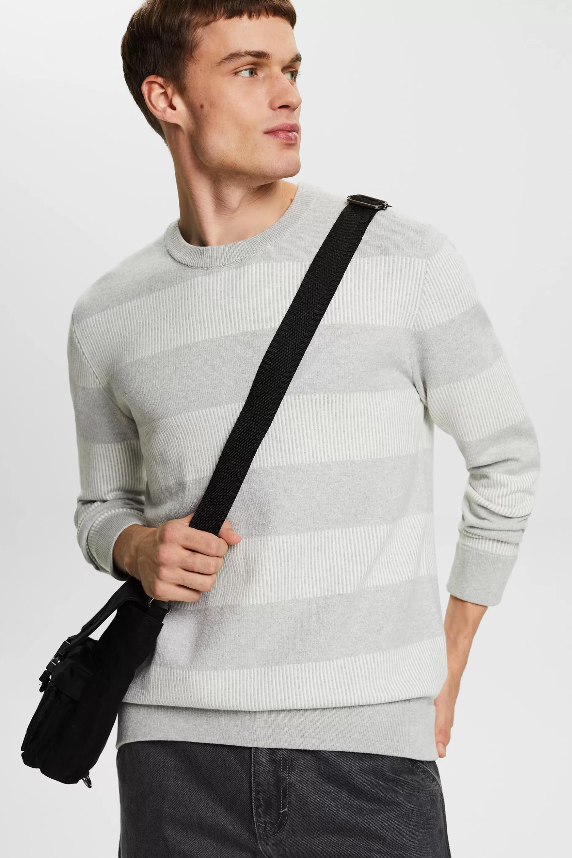 ESPRIT Striped Rib-Knit Sweater at our Online Shop *Men Sweaters