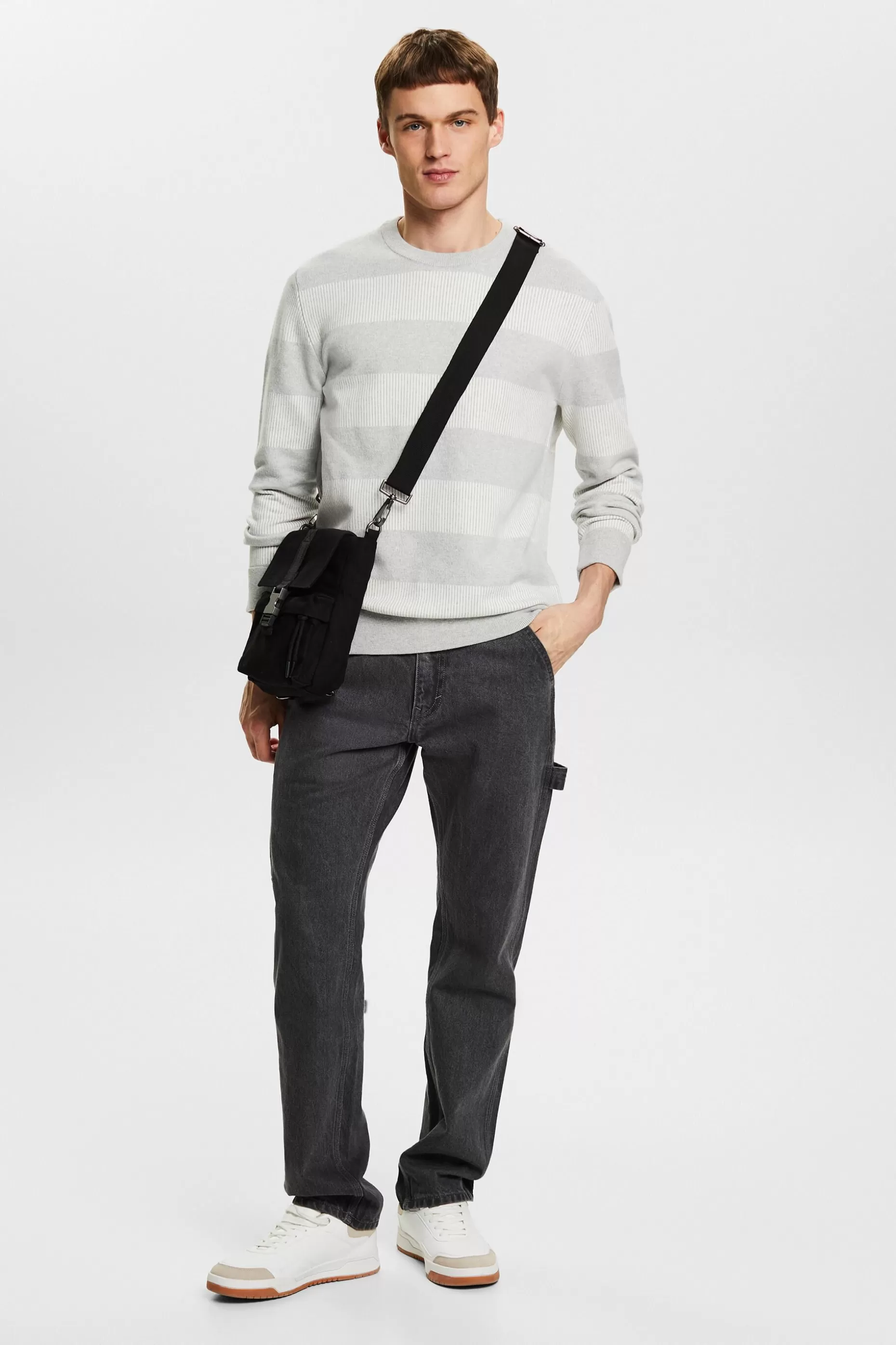 ESPRIT Striped Rib-Knit Sweater at our Online Shop *Men Sweaters