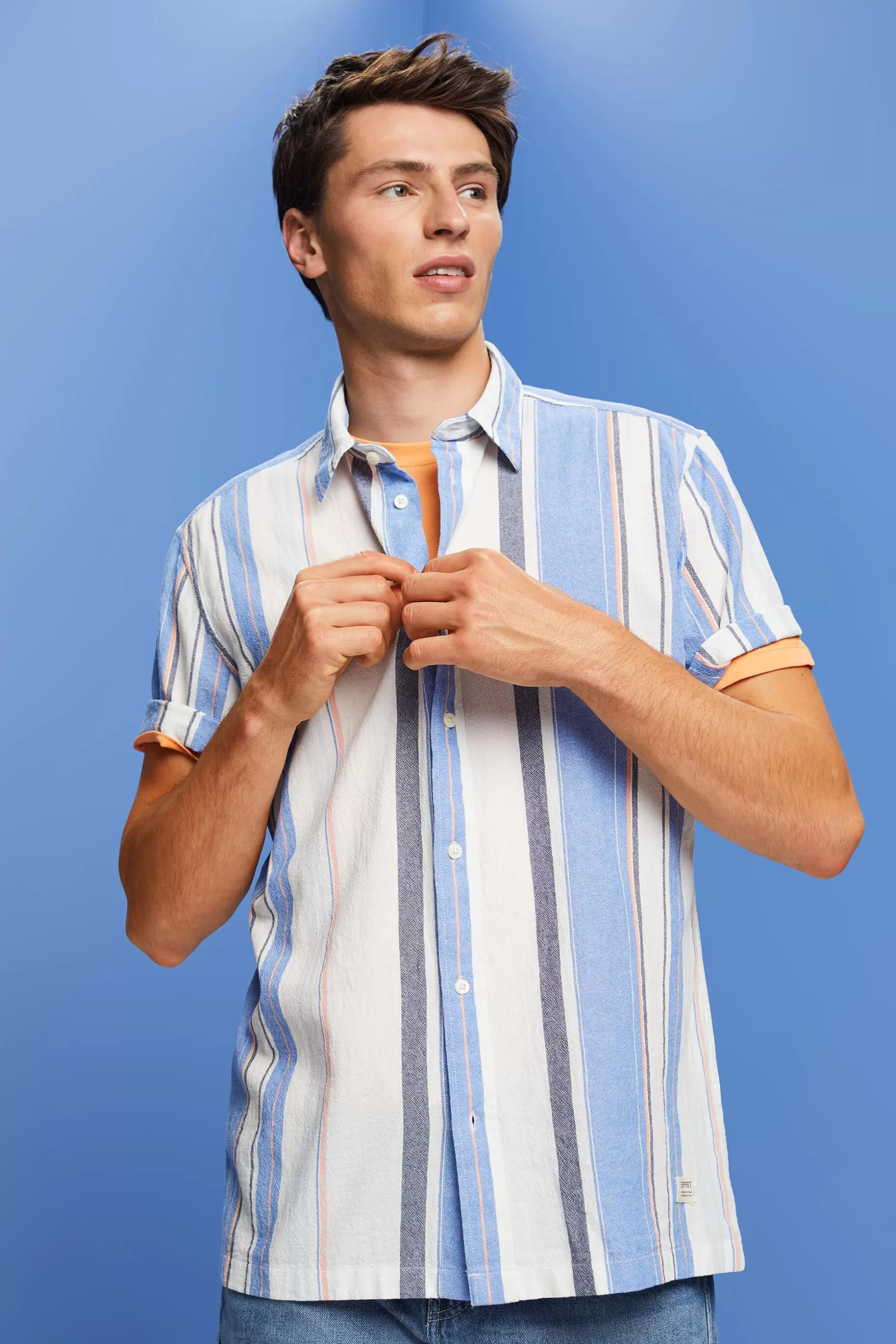 ESPRIT Striped short sleeve shirt, 100% cotton at our Online Shop * Sale Under $50
