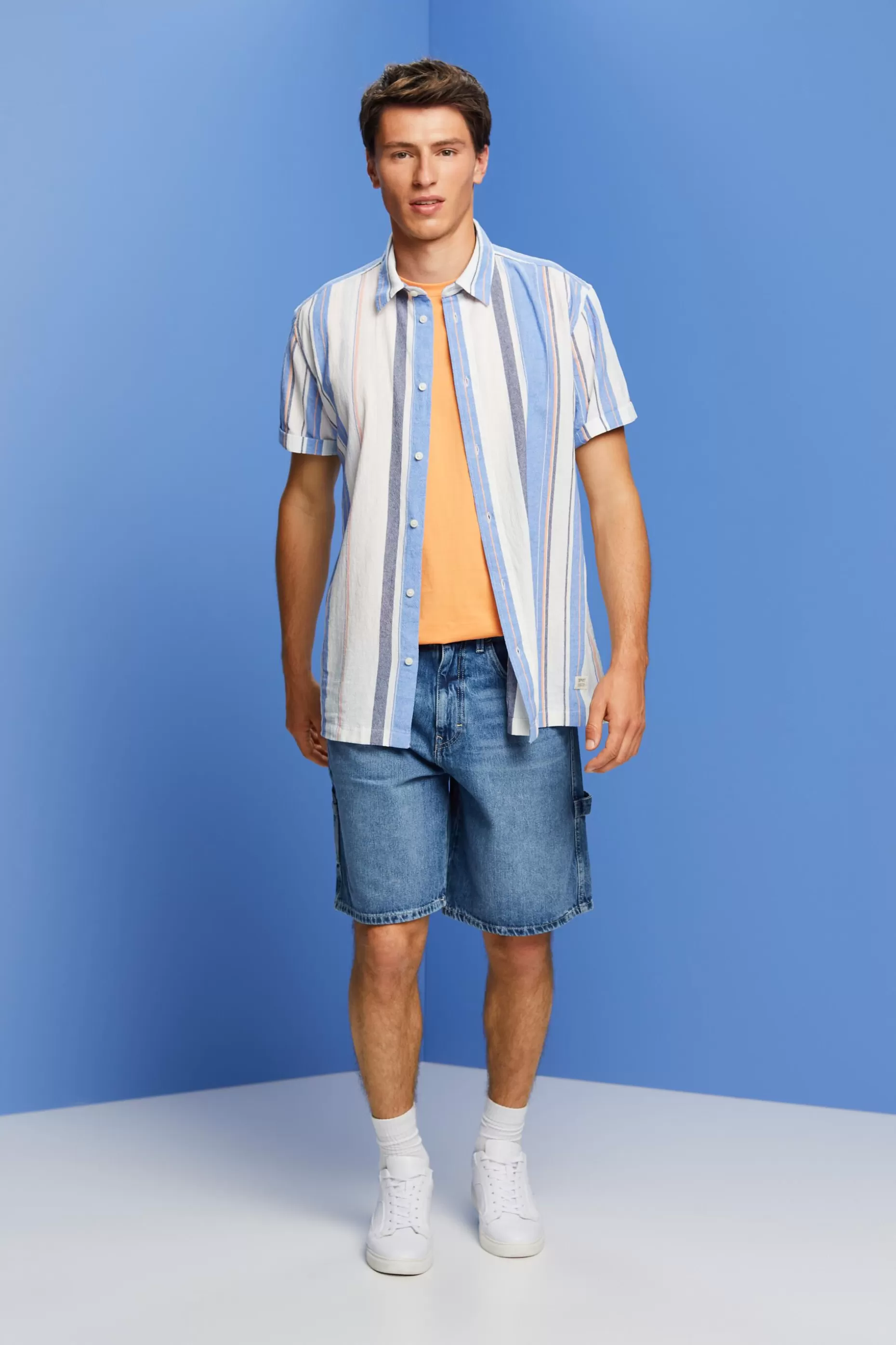 ESPRIT Striped short sleeve shirt, 100% cotton at our Online Shop *Men Shirts