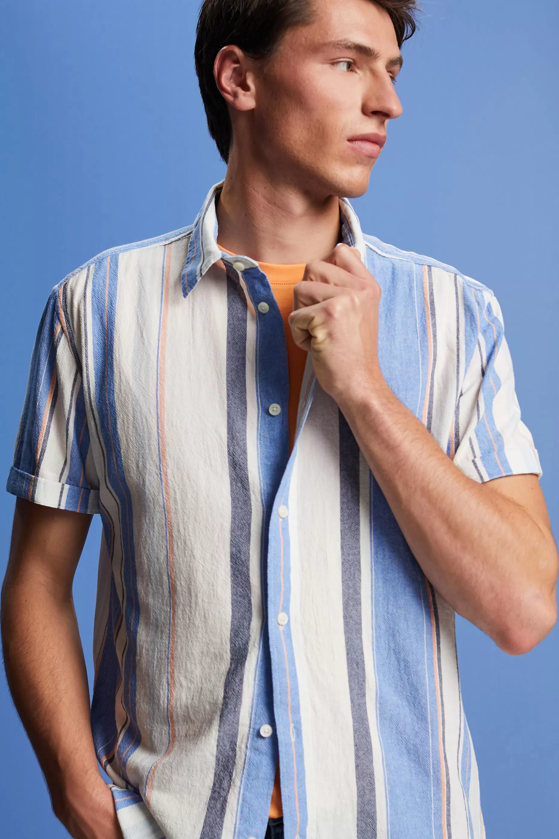 ESPRIT Striped short sleeve shirt, 100% cotton at our Online Shop *Men Shirts