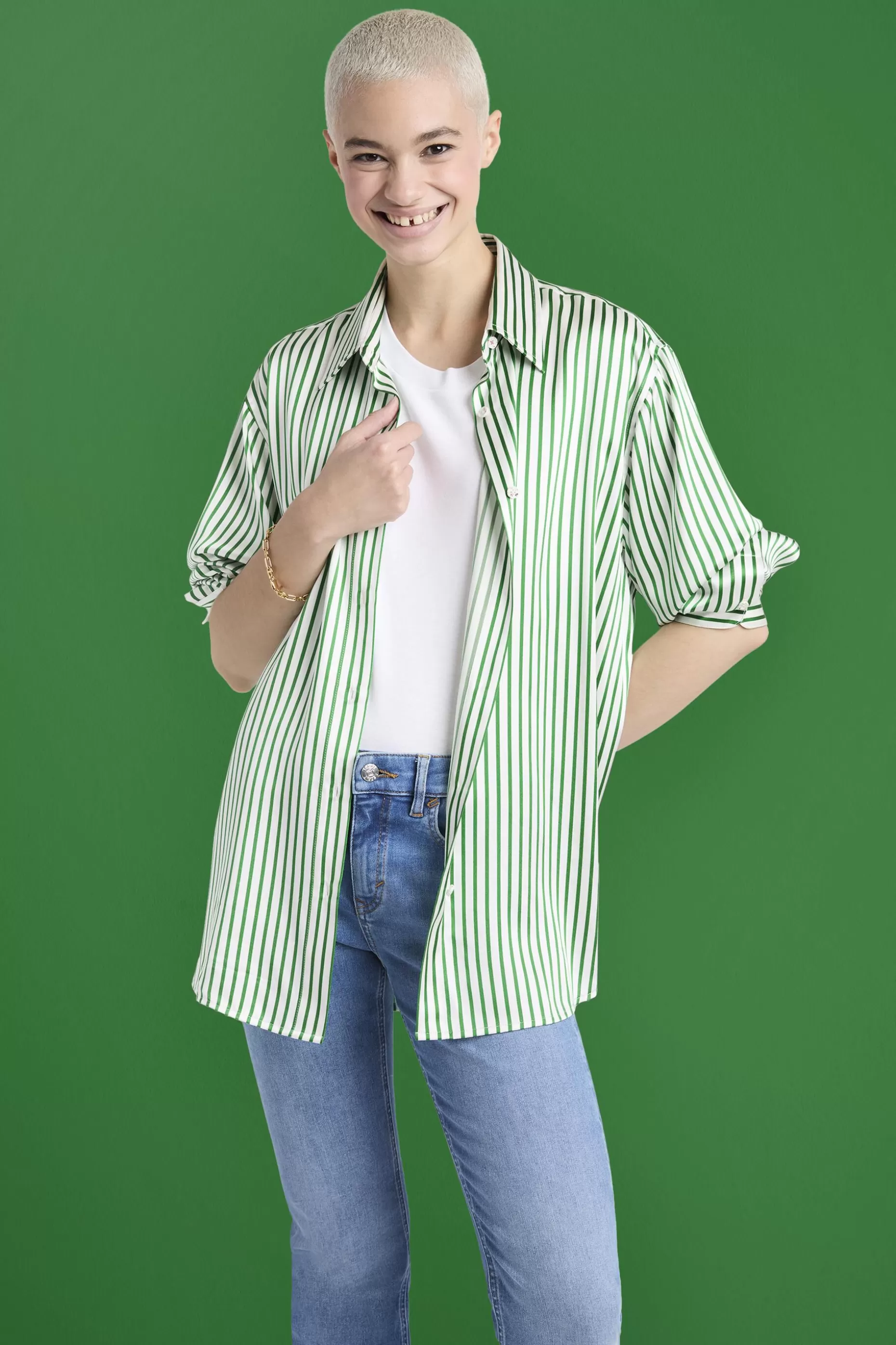 ESPRIT Striped Silk Charmeuse Shirt at our Online Shop *Women Shirts + Blouses
