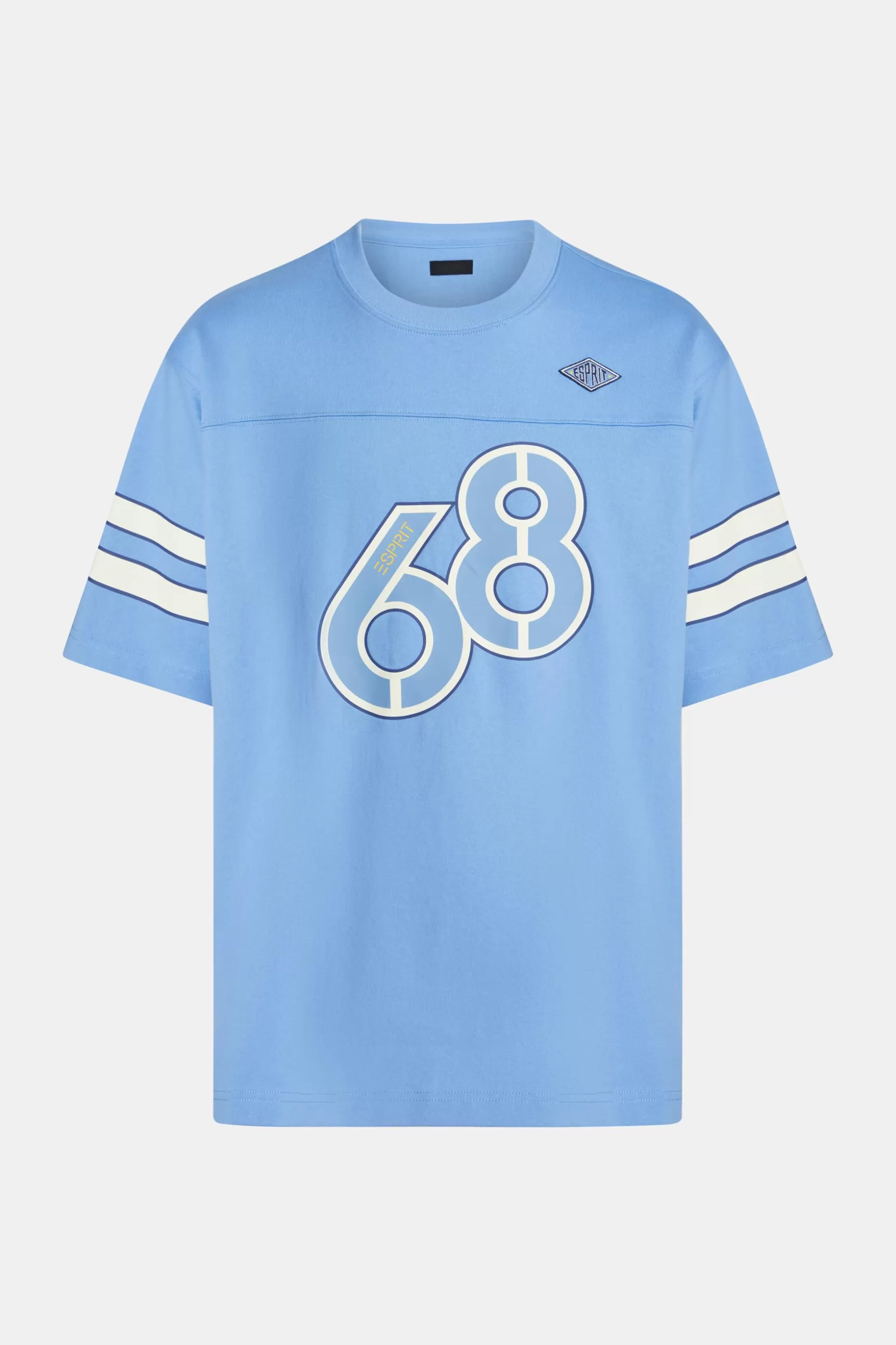 ESPRIT Striped Sleeve Graphic Print Tee at our Online Shop *Men T-Shirts + Polos