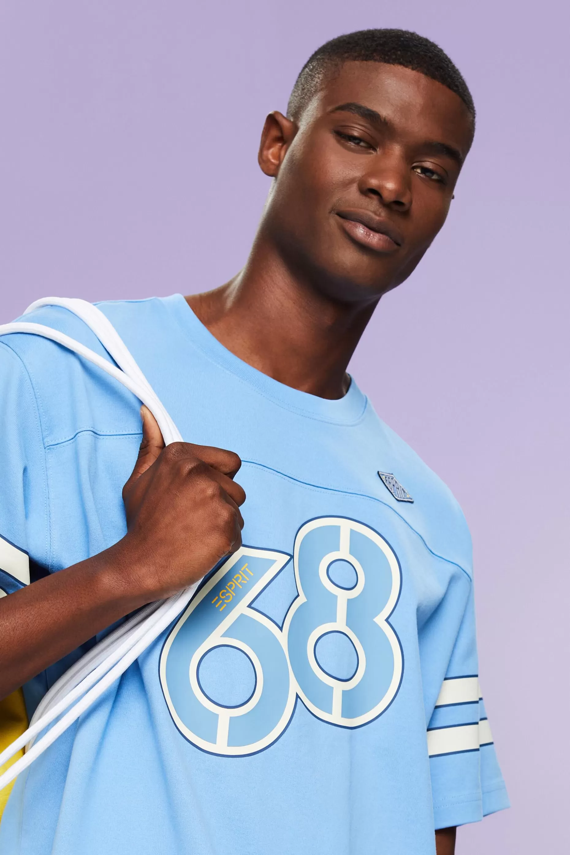 ESPRIT Striped Sleeve Graphic Print Tee at our Online Shop *Men T-Shirts + Polos