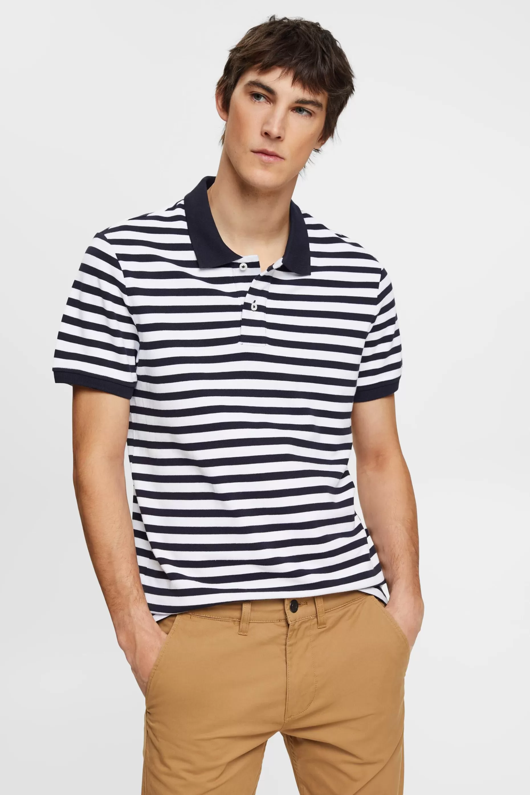 ESPRIT Striped slim fit polo shirt at our Online Shop *Men T-Shirts + Polos