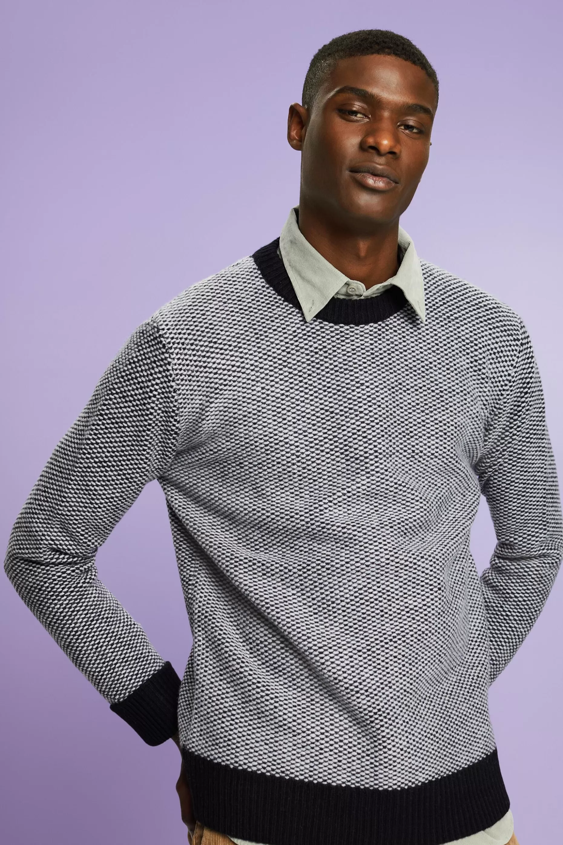 ESPRIT Structured Wool Crewneck Sweater at our Online Shop *Men Sweaters