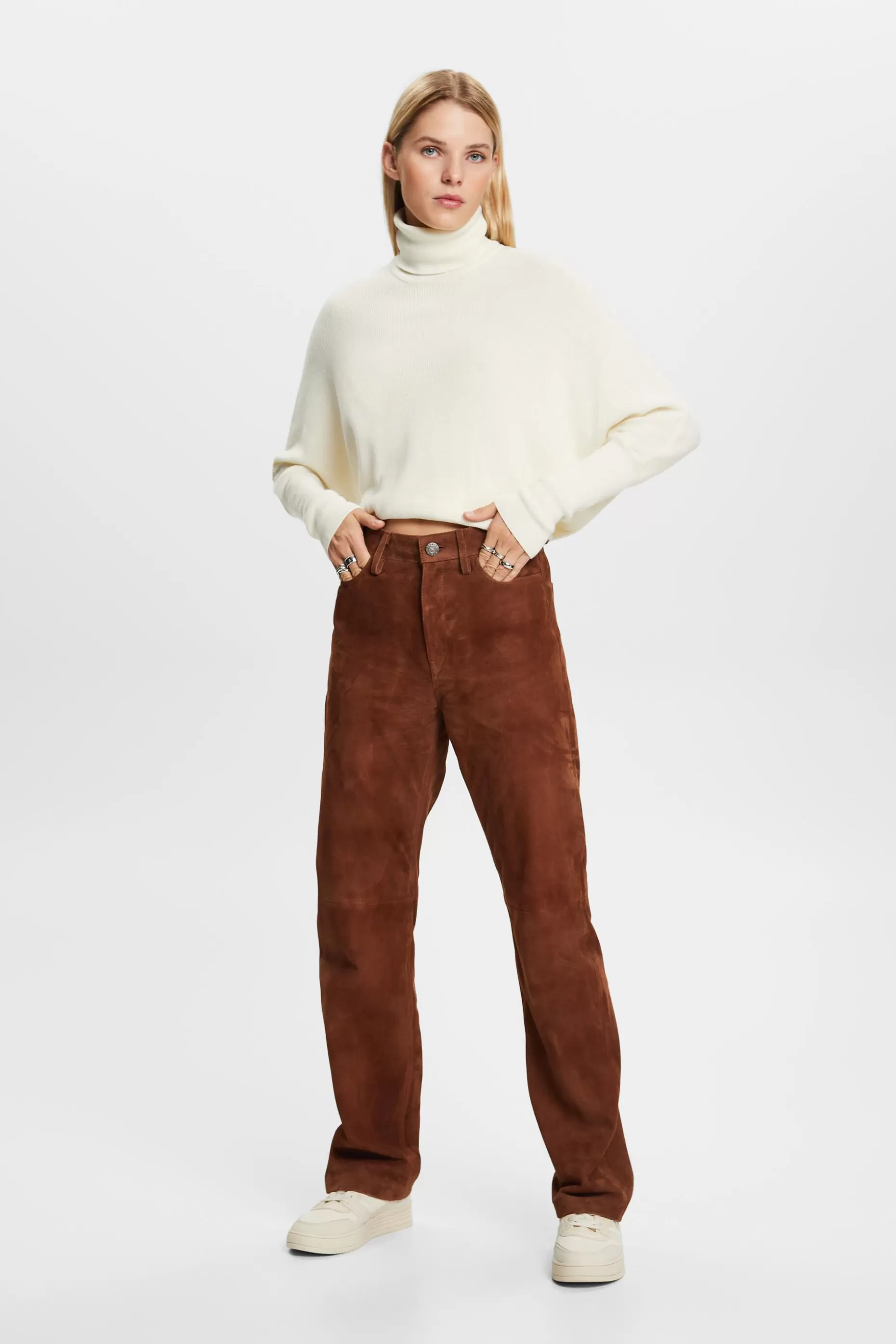 ESPRIT Suede Straight Leg Pants at our Online Shop *Women Pants + Joggers