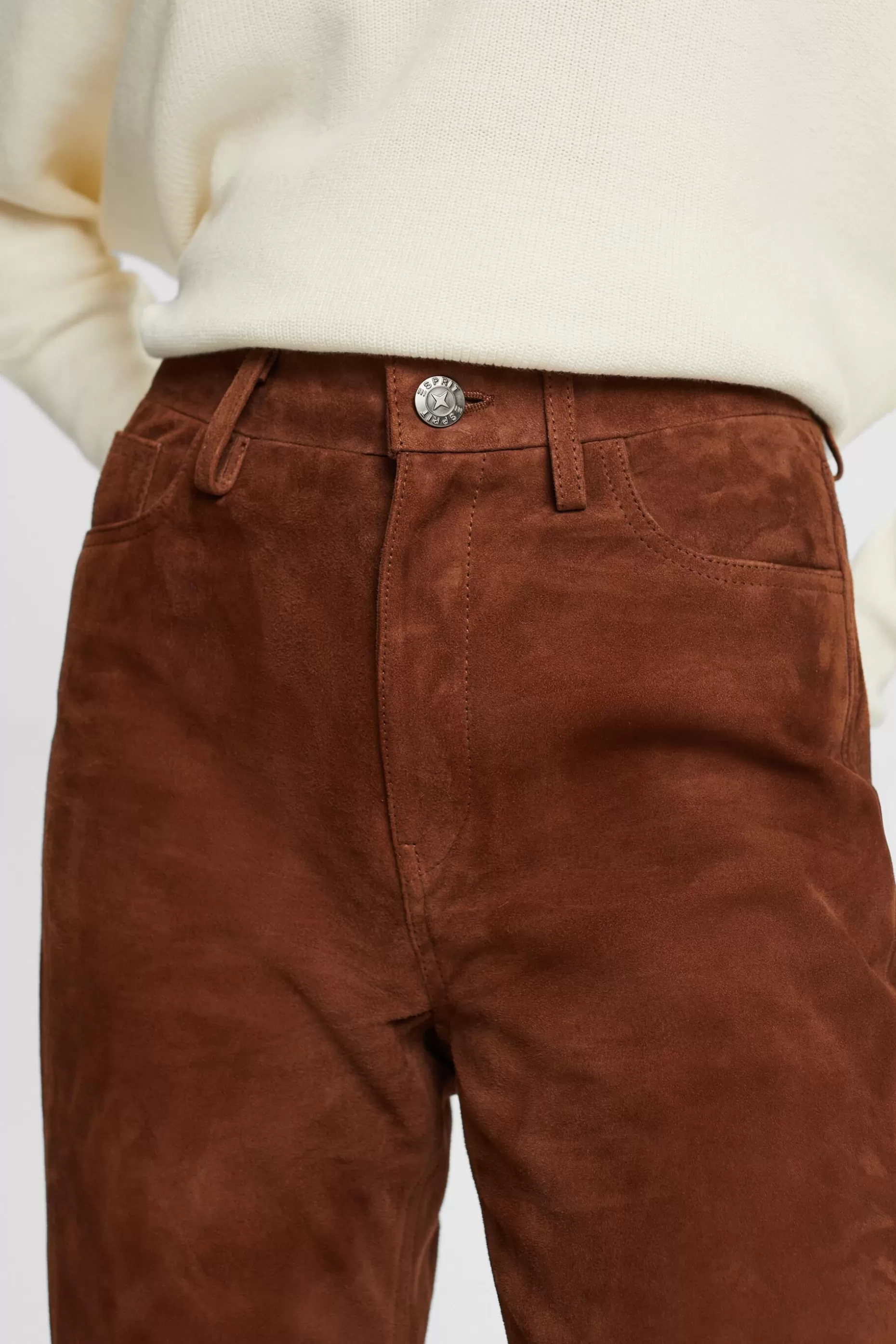 ESPRIT Suede Straight Leg Pants at our Online Shop *Women Pants + Joggers