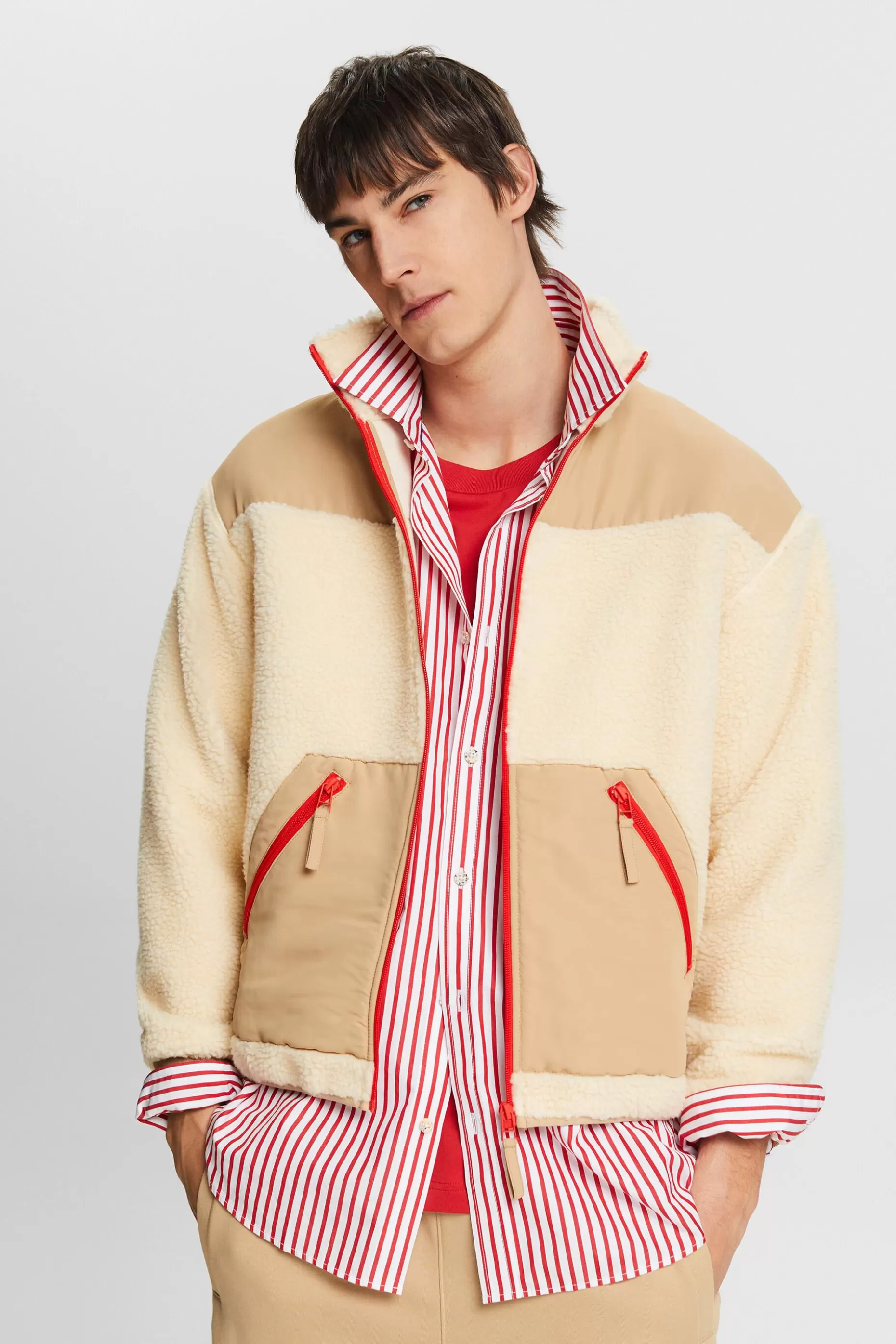 ESPRIT Teddy Fleece Jacket at our Online Shop *Men Jackets + Coats