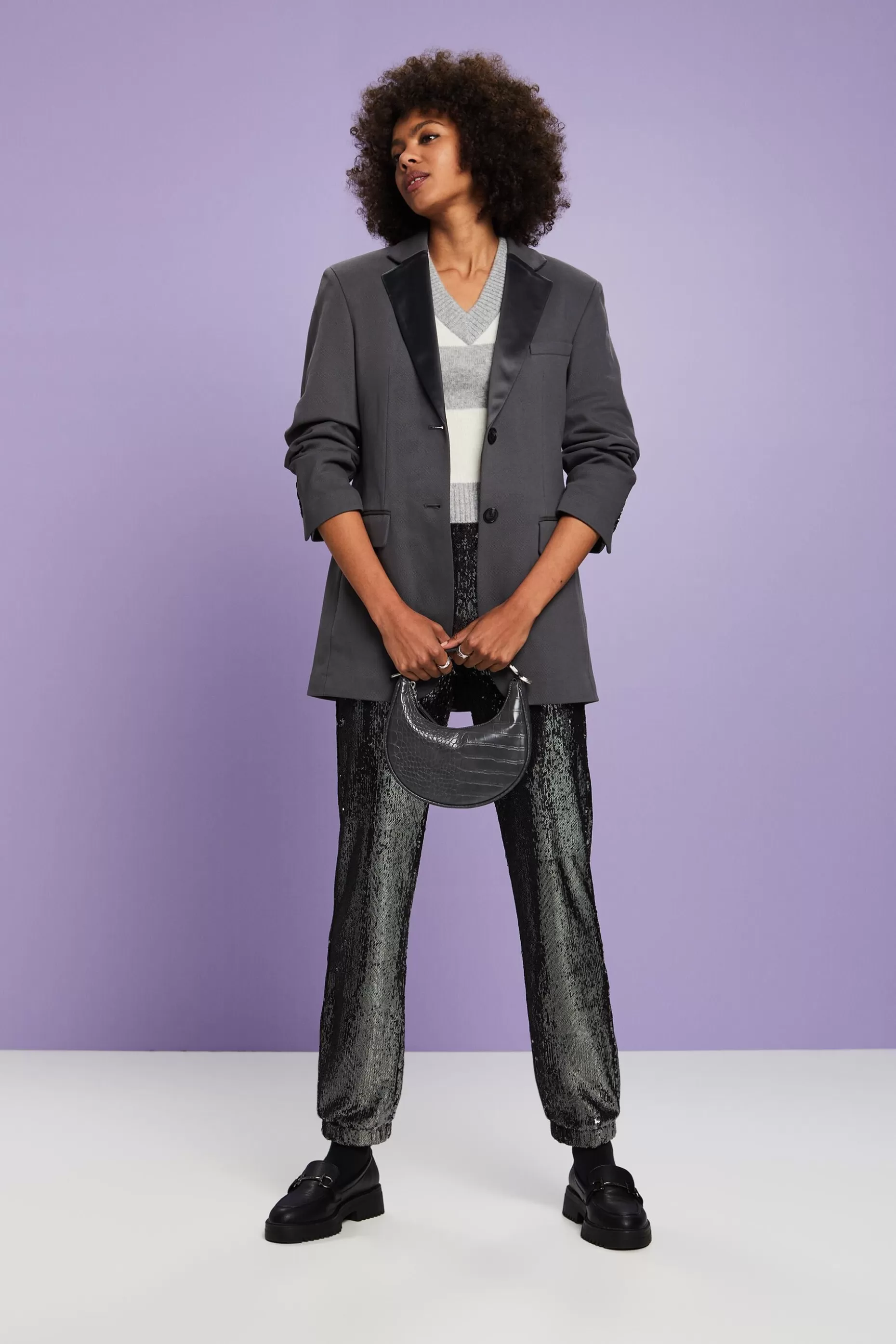 ESPRIT Textured Knit Tuxedo Blazer, Organic Cotton at our Online Shop *Women Blazers