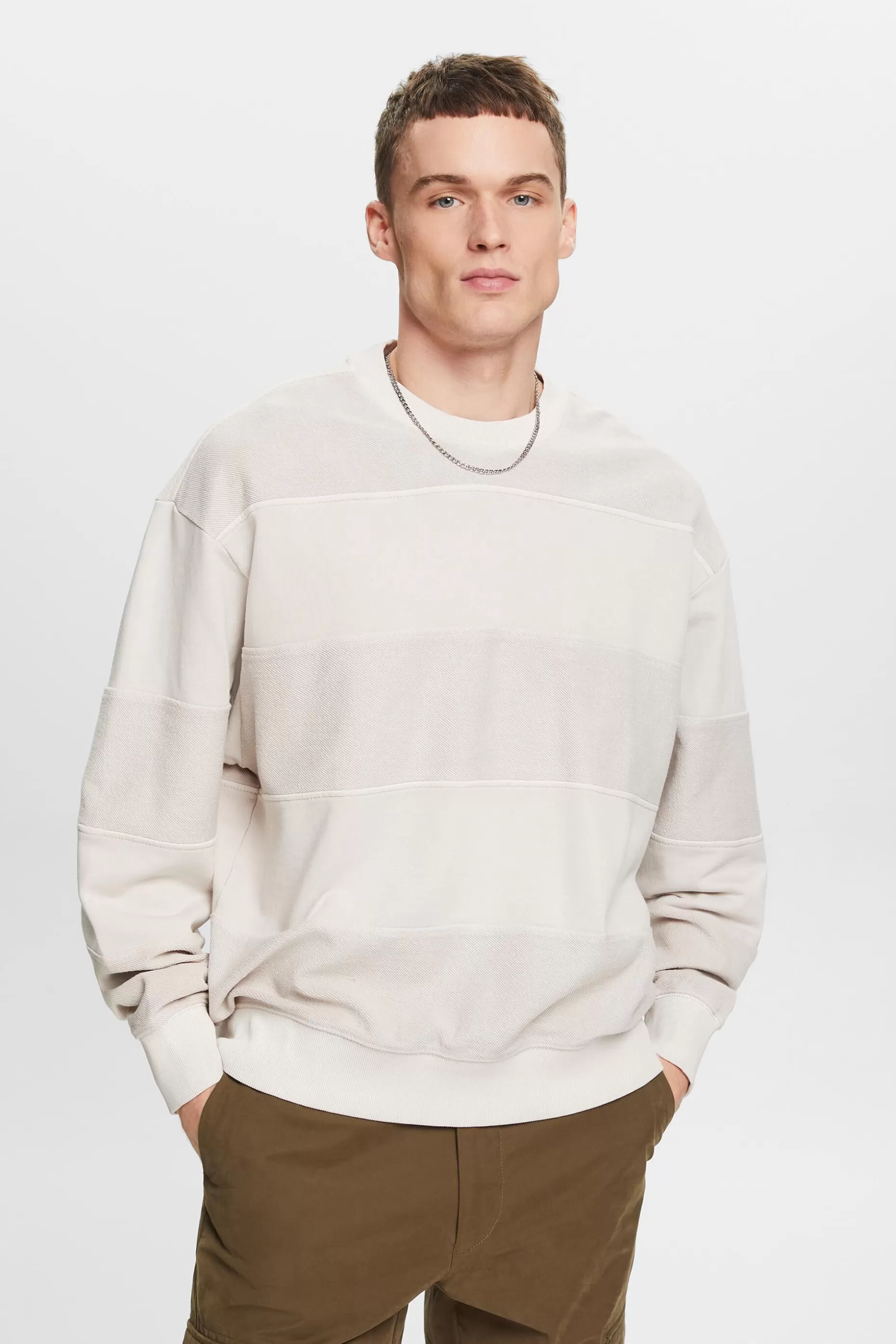 ESPRIT Textured Organic Cotton Sweatshirt at our Online Shop *Men Sweatshirts + Hoodies
