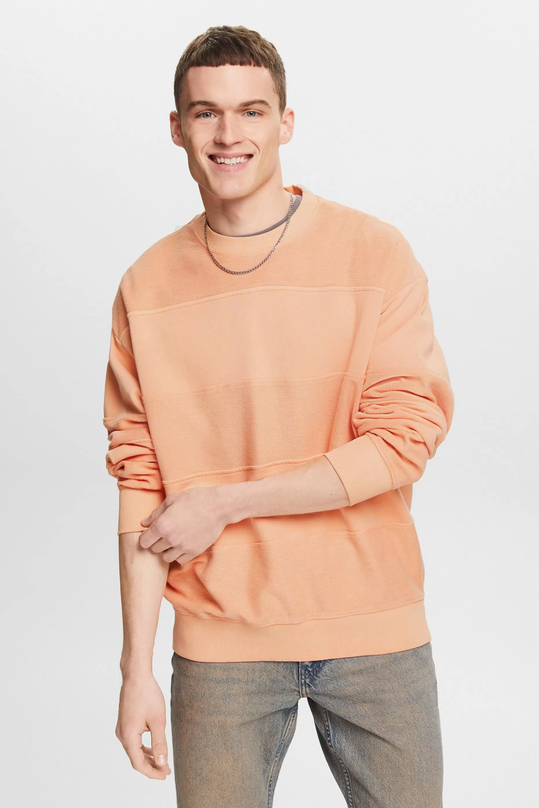 ESPRIT Textured Organic Cotton Sweatshirt at our Online Shop *Men Sweatshirts + Hoodies