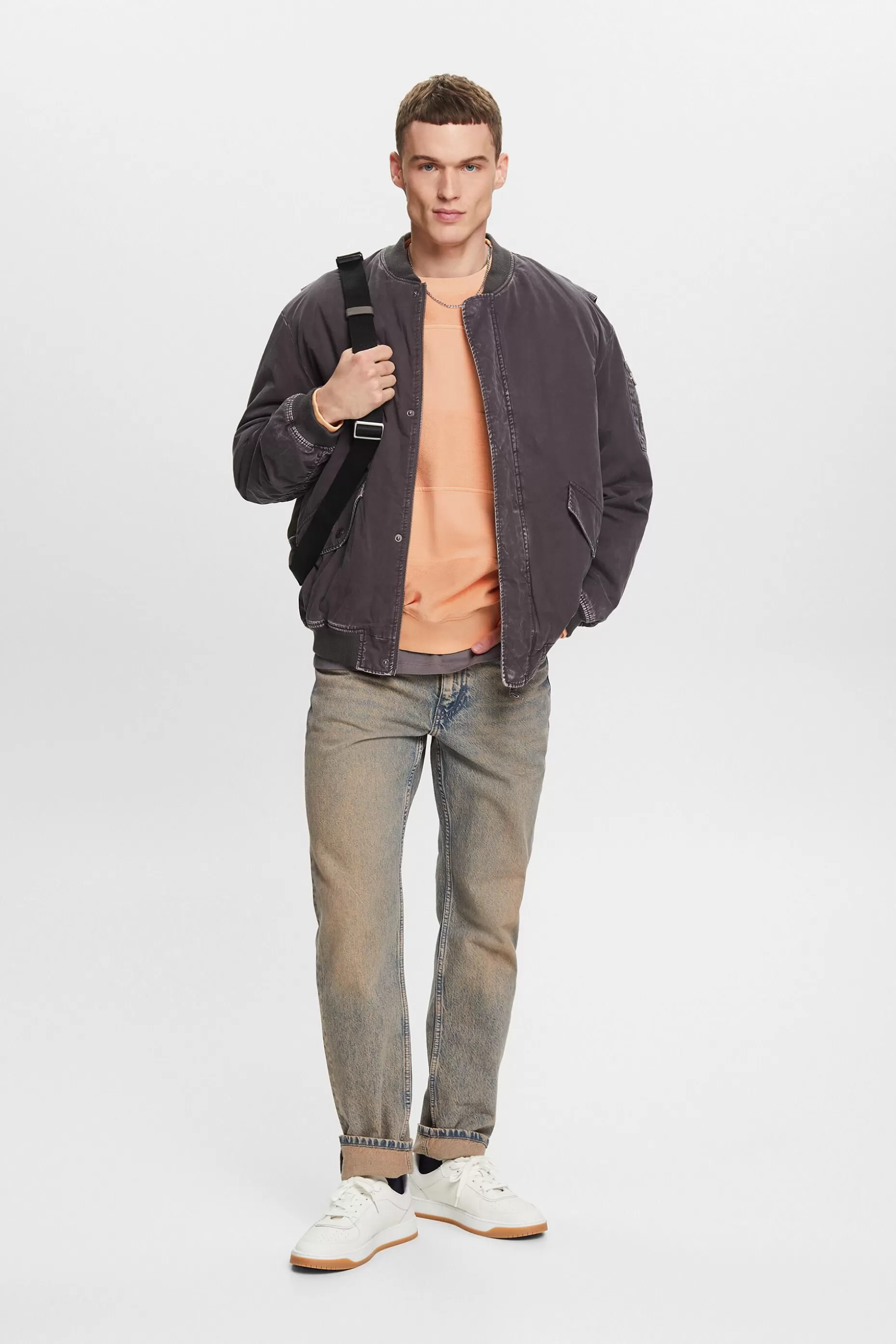 ESPRIT Textured Organic Cotton Sweatshirt at our Online Shop *Men Sweatshirts + Hoodies
