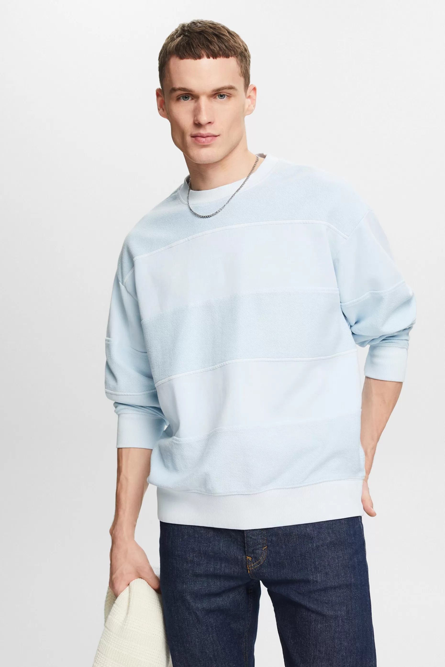 ESPRIT Textured Organic Cotton Sweatshirt at our Online Shop *Men The Spring Edit