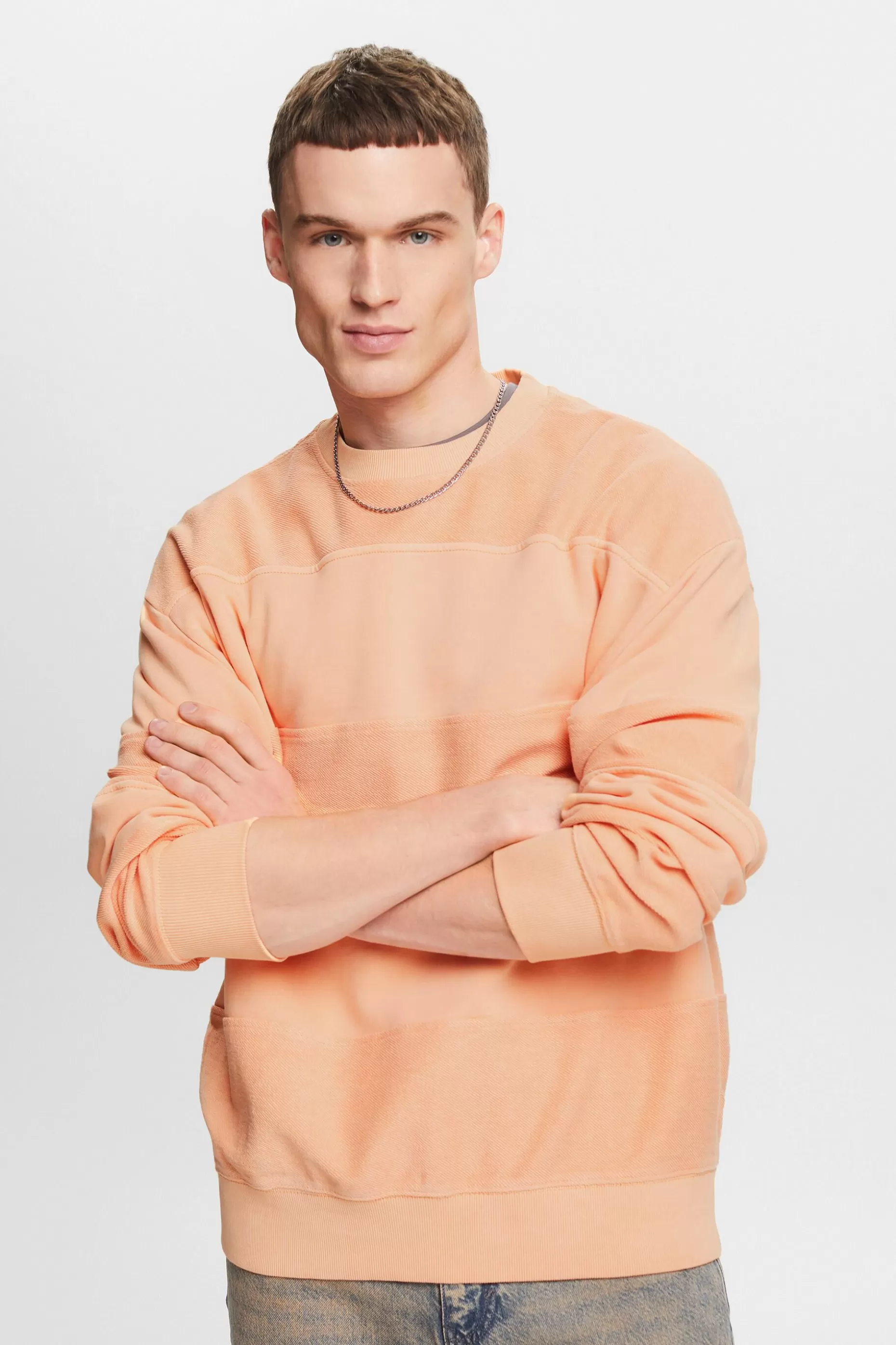 ESPRIT Textured Organic Cotton Sweatshirt at our Online Shop *Men The Spring Edit