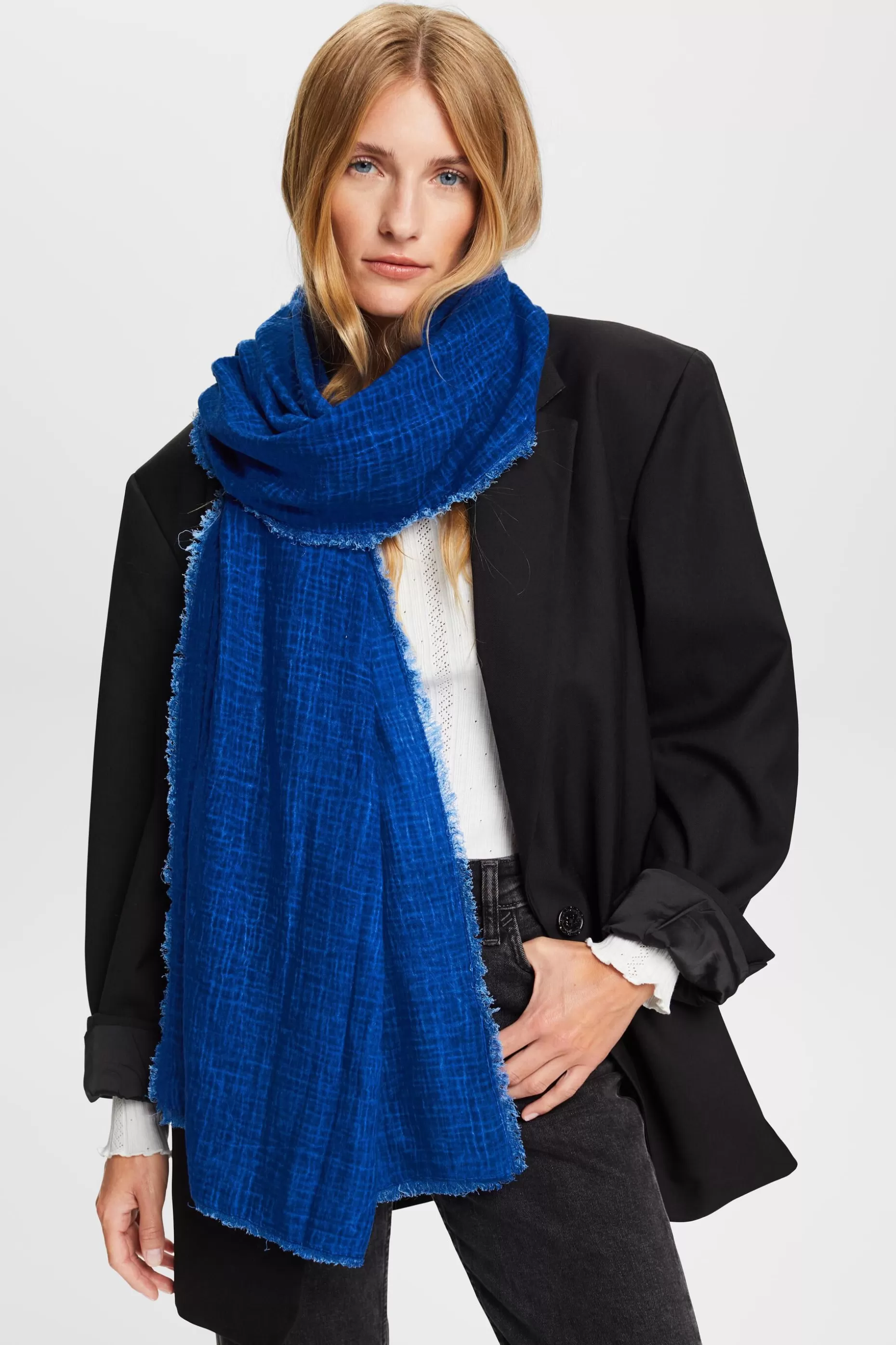 ESPRIT Textured shawl, organic cotton at our Online Shop *Women Scarves
