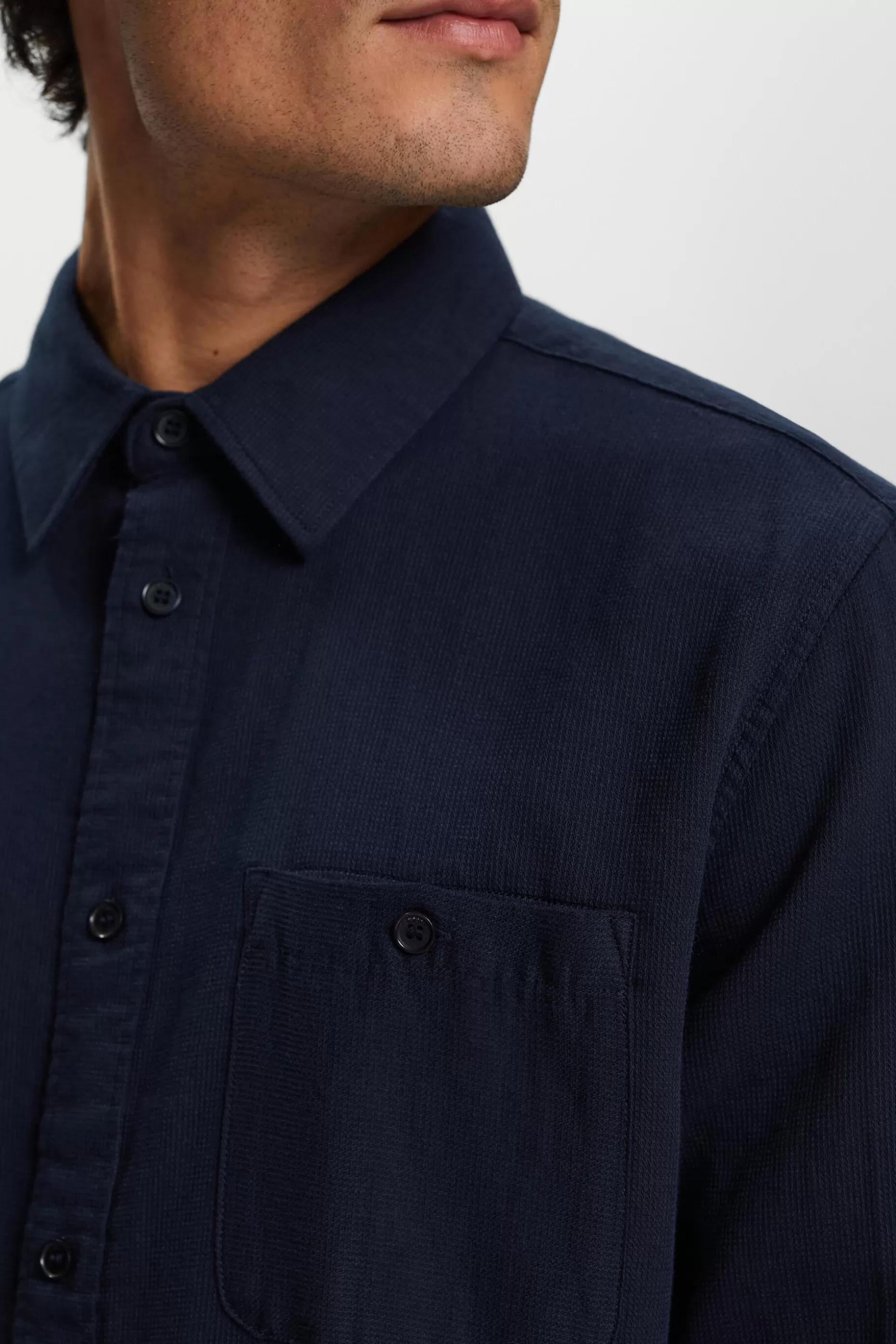 ESPRIT Textured slim fit shirt, 100% cotton at our Online Shop * Sale Under $30