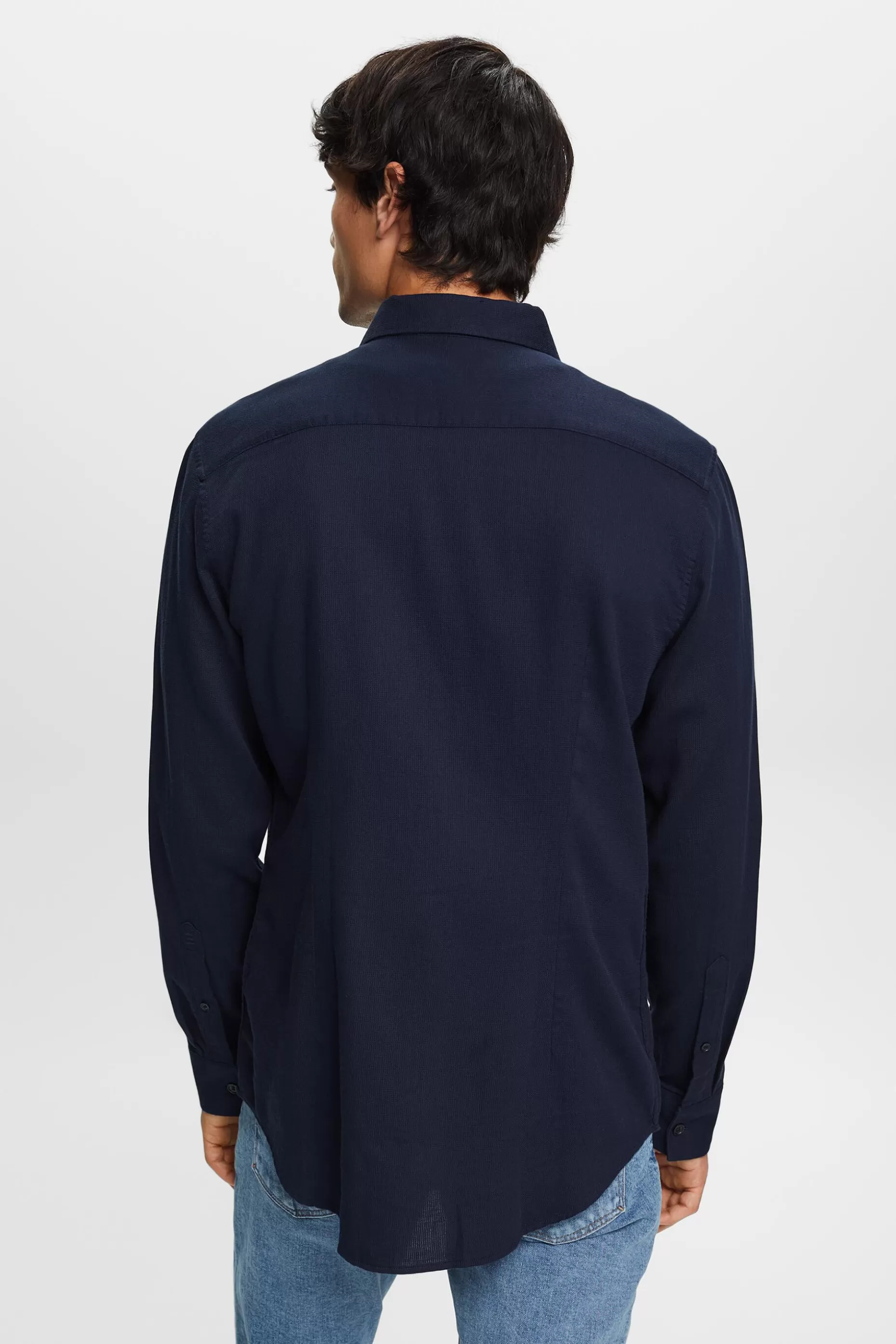 ESPRIT Textured slim fit shirt, 100% cotton at our Online Shop * Sale Under $30
