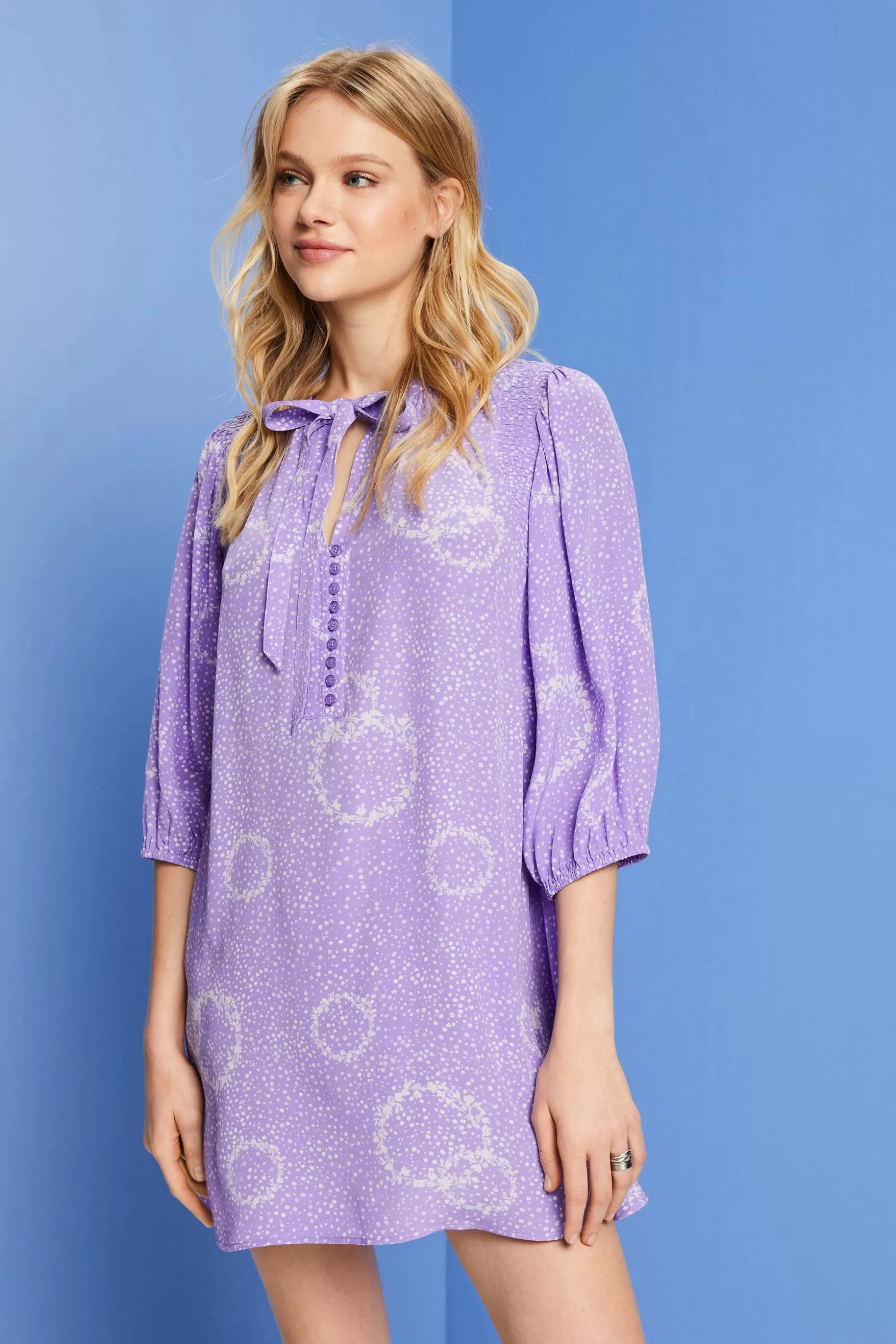 ESPRIT Tie Detail Printed Shift Dress at our Online Shop * Sale Under $75