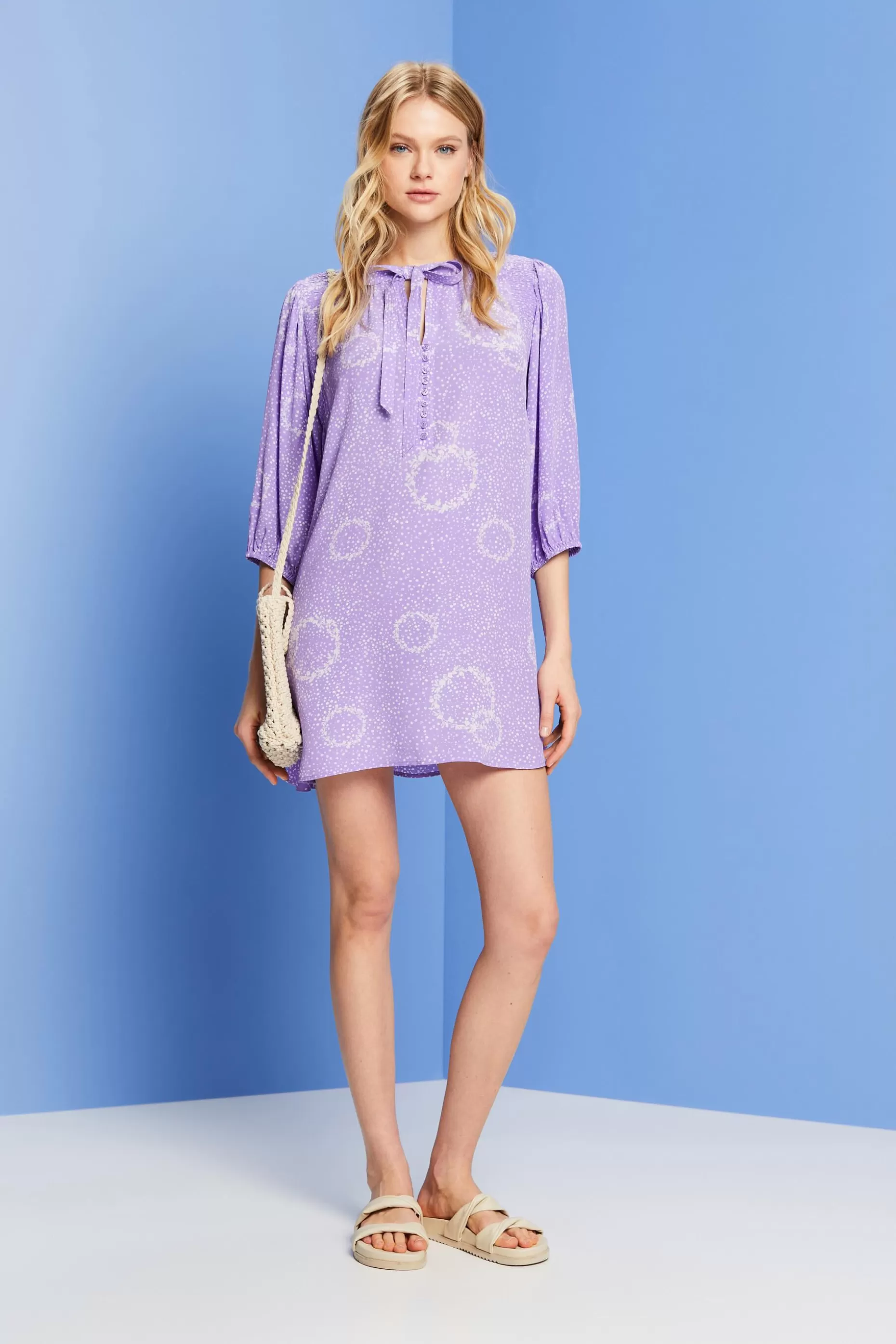 ESPRIT Tie Detail Printed Shift Dress at our Online Shop * Sale Under $75