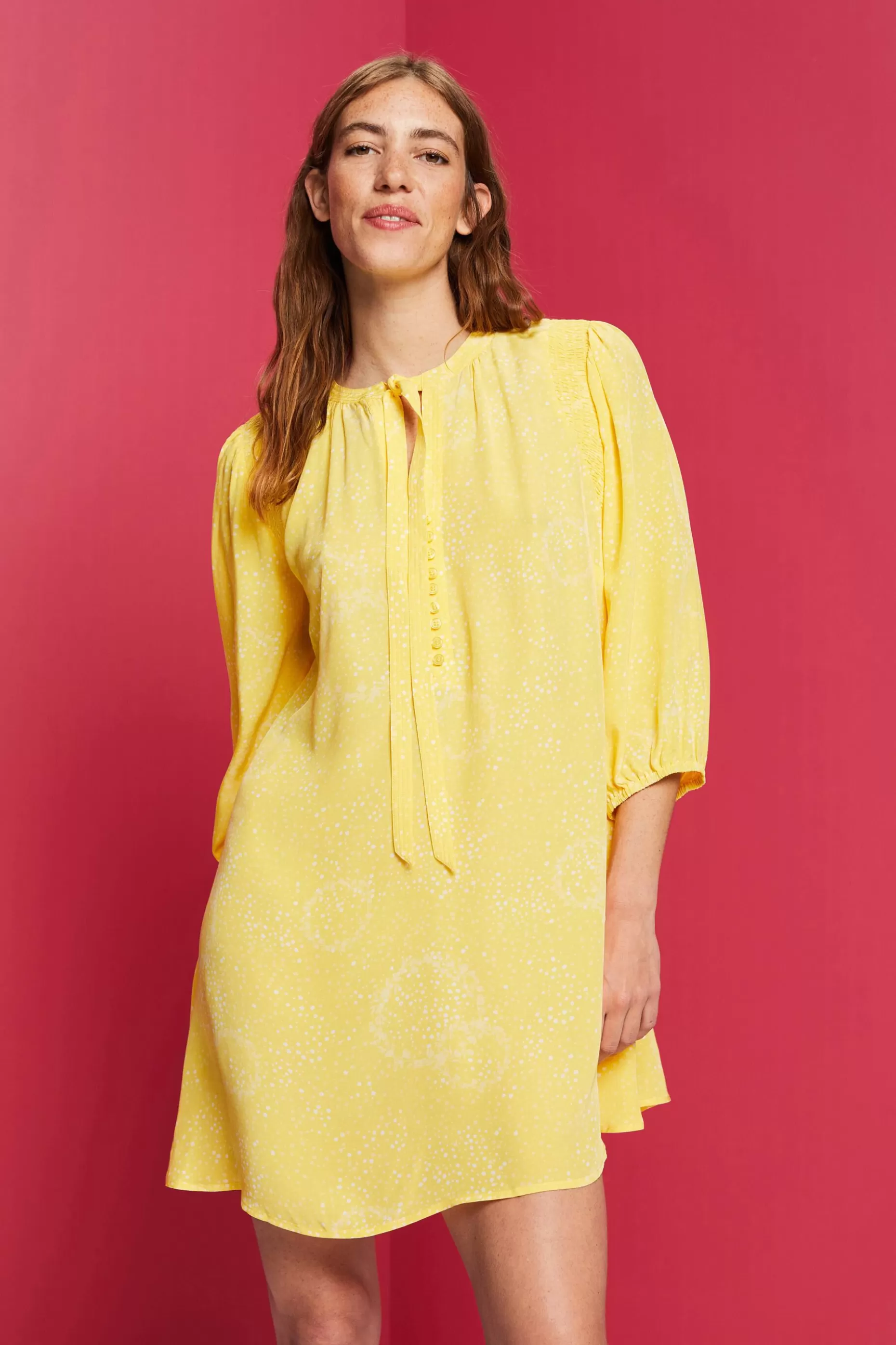 ESPRIT Tie Detail Printed Shift Dress at our Online Shop *Women Dresses + Jumpsuits