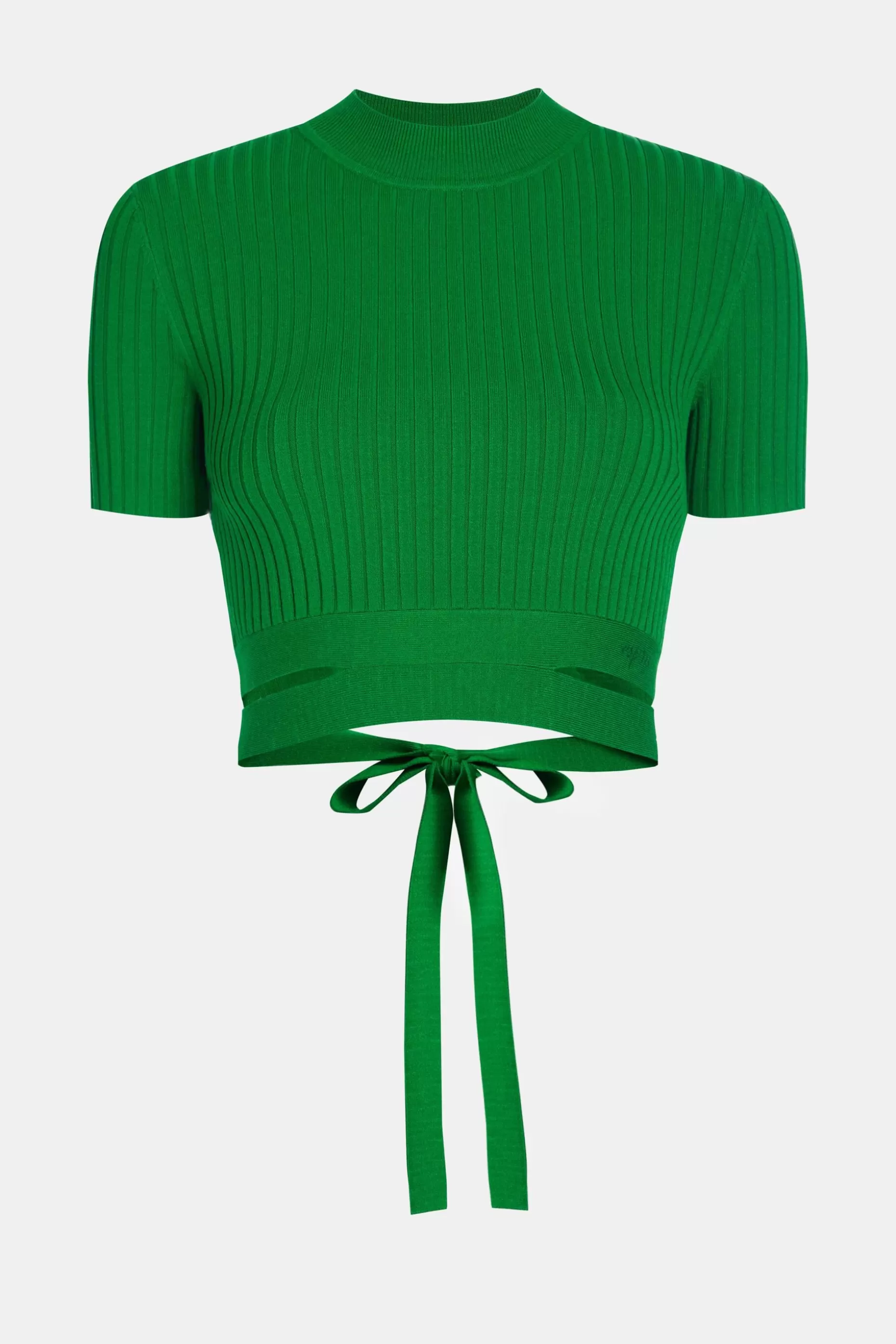 ESPRIT Tie Detail Ribbed Knit Cropped Top at our Online Shop *Women Tops