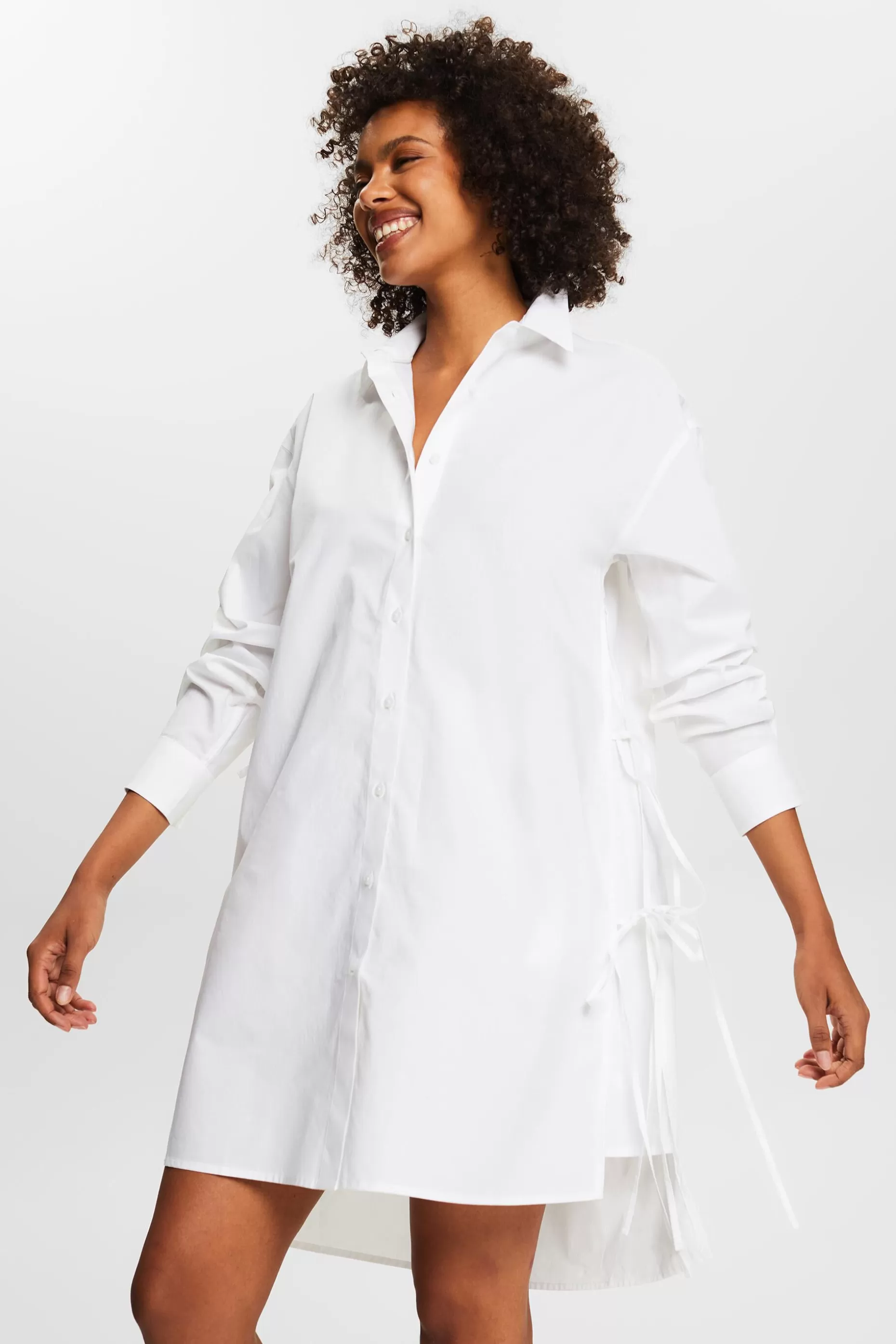 ESPRIT Tie-Detail Poplin Shirt Dress at our Online Shop *Women Dresses + Jumpsuits